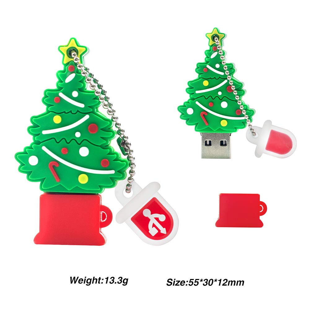 Christmas Usb Flash Drive 16Gb (5 Pack) New Year Gifts For Family And Friends, Borlterclamp Memory Stick Of Santa Claus Christmas Tree Snowman Patterns Cute Thumb Drive