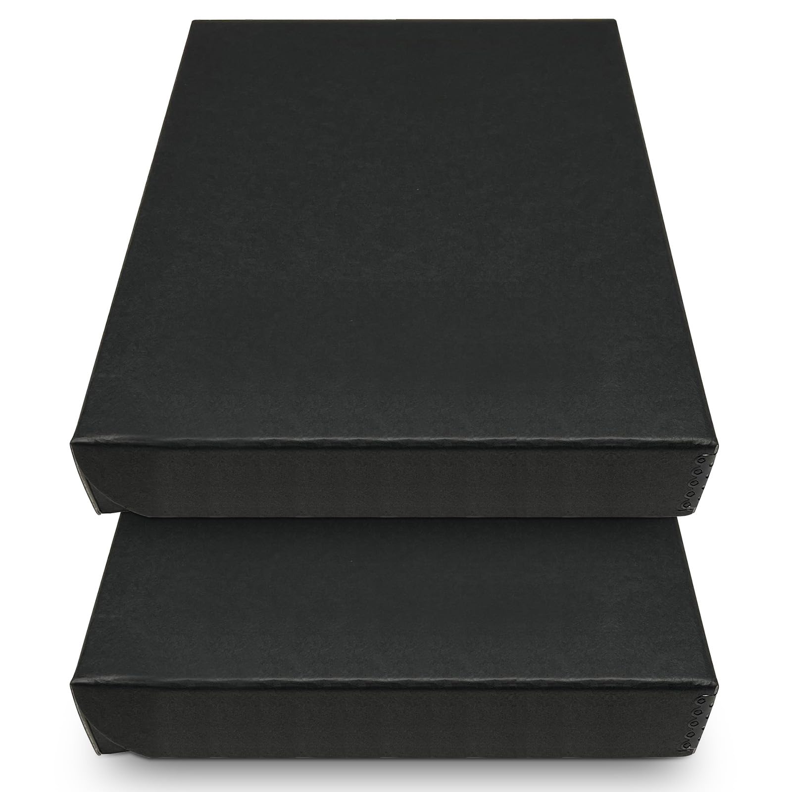 Golden State Art, Archival Folio Storage Box 9X12, Clamshell Design With Metal Edge, Preserve And Store Photos Documents Cards Prints Arts And Crafts Diy, Black, Pack Of 2