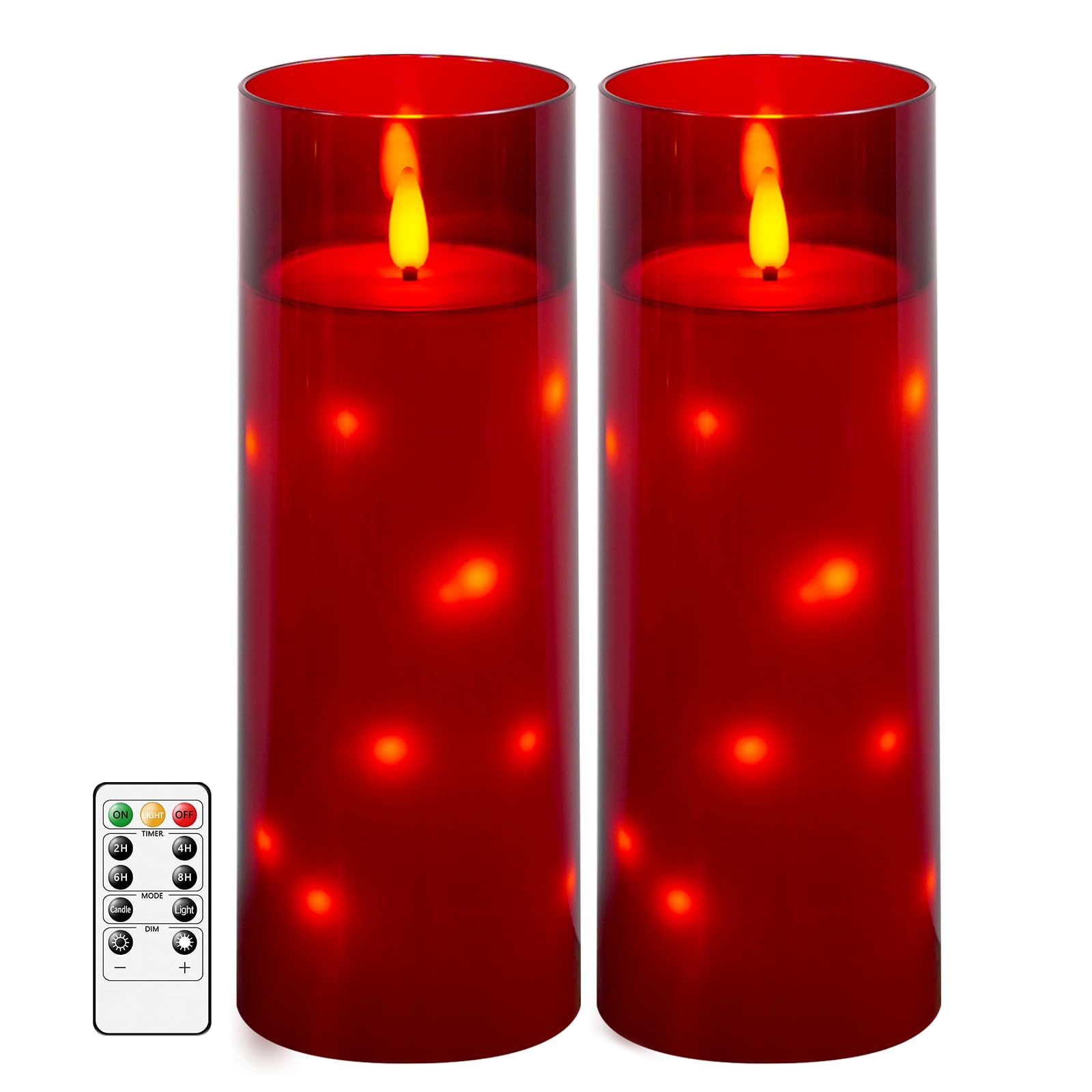 Sasigeiaa Waterproof Outdoor Candles with Timer & Remote - Battery Operated LED Candles, Realistic Flameless Plastic Pillar, Pac