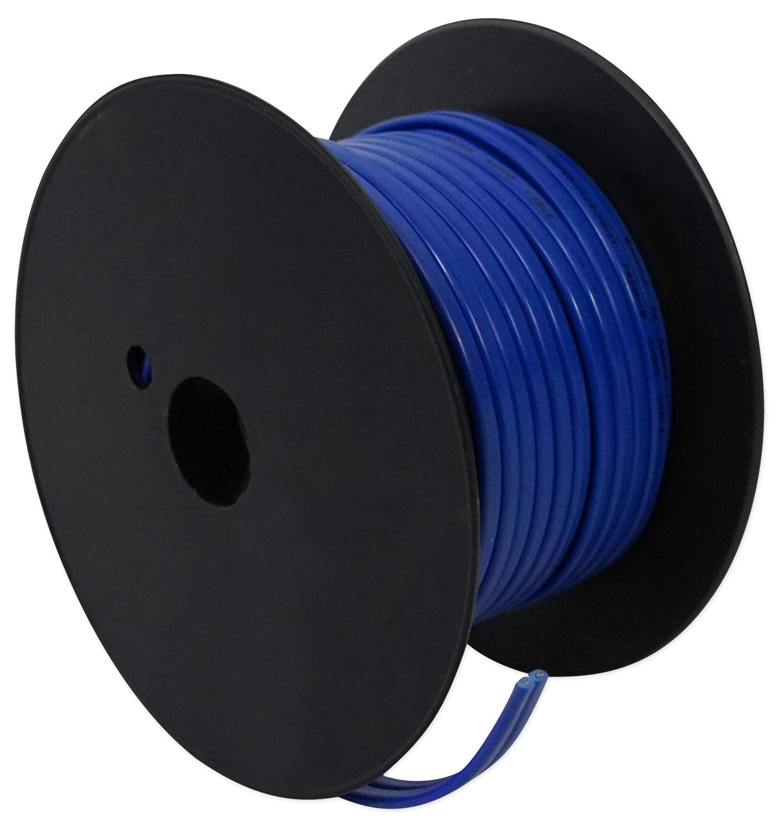 Rockville R14G50MSBL 50 Foot Spool Marine Waterproof 14 AWG Speaker Wire, Blue
