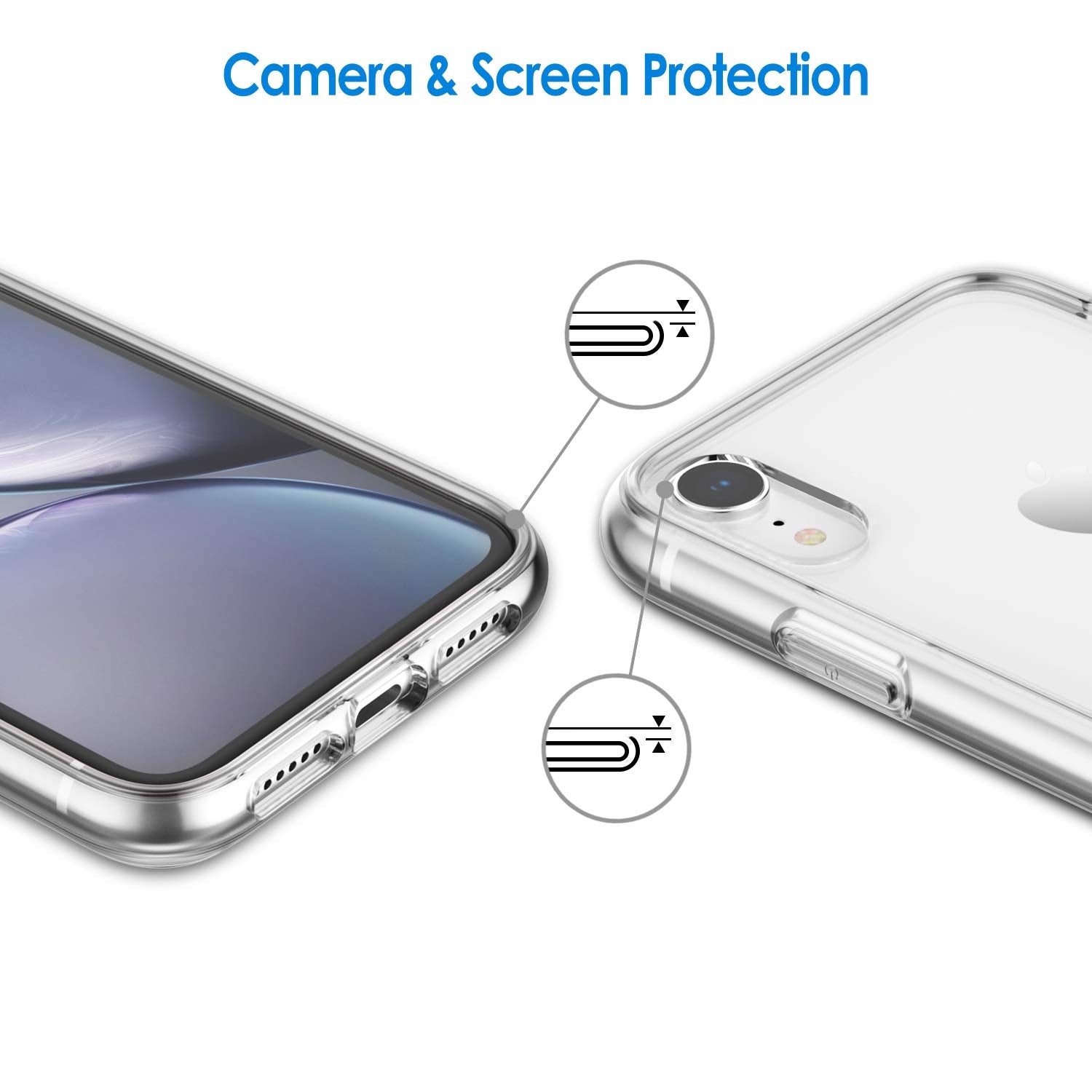 Jetech Case For Iphone Xr 6.1 Inch, Non Yellowing Shockproof Phone Bumper Cover, Anti Scratch Clear Back (Clear)