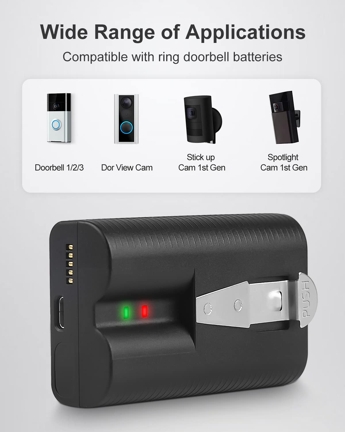 Mrupoo 2 Pack Rechargeable Battery Replacement For Ring Battery For Doorbell & Camera   3.65V 6040Mah, Compatible With Ring Door