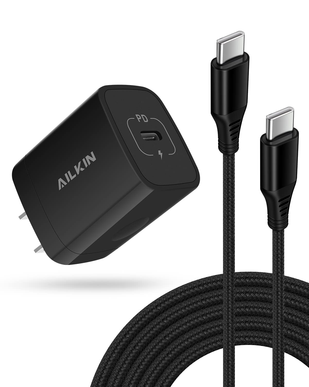 iPhone 17 16e USB C Wall Charger Adapter [60W/6FT] USB Type C to USB-C Cable, Fast Charging 3.0 Block Plug Cube Brick Box, Andro