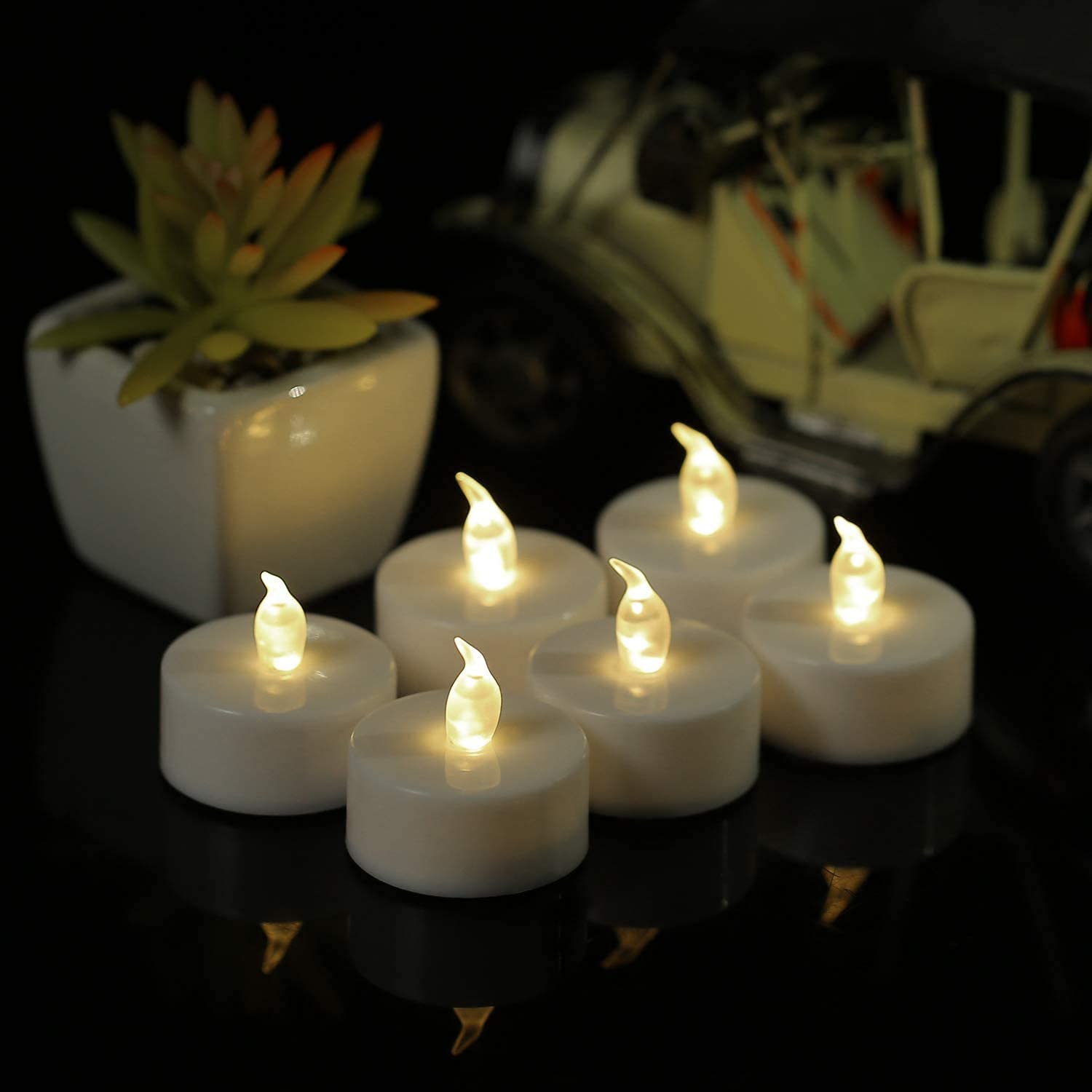Boakboary Tea Lights Flameless Battery Operated Candles Led Flickering Votive Candle Long Lasting 200 Hours,24 Pack Realistic An