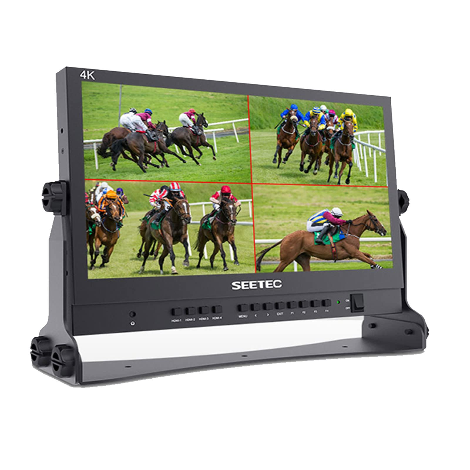 Seetec Atem156 15.6'' Ips Live Streaming Broadcast Director Monitor With 1920  1080 Pixels 4 Hdmi Input Output Quad Split Displa