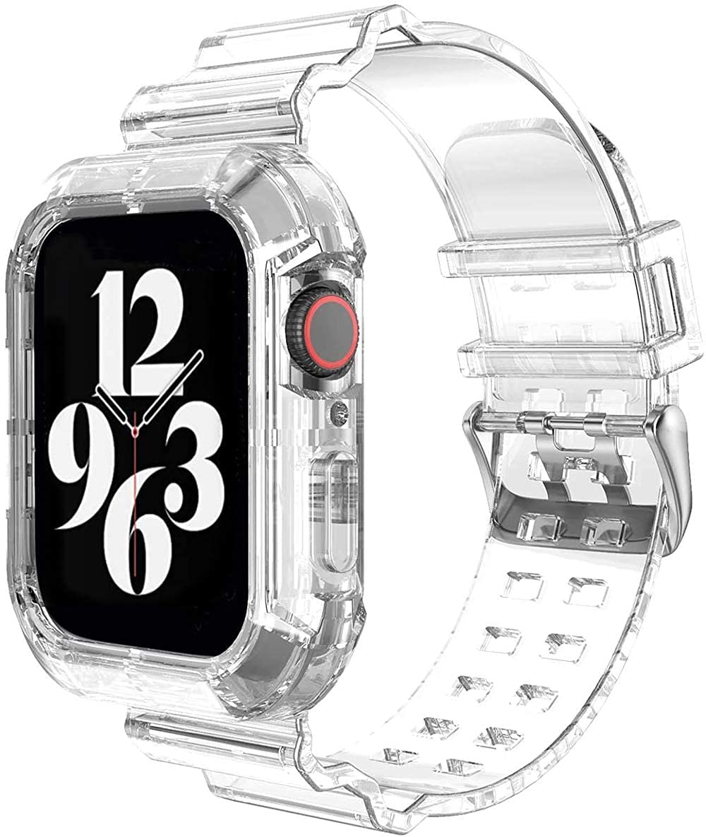 Wrist B Compatible For Apple Watch Band 38Mm 40Mm 41Mm,Transparent Clear Watch Band Soft Silicone Cute Sport Case And Band For A