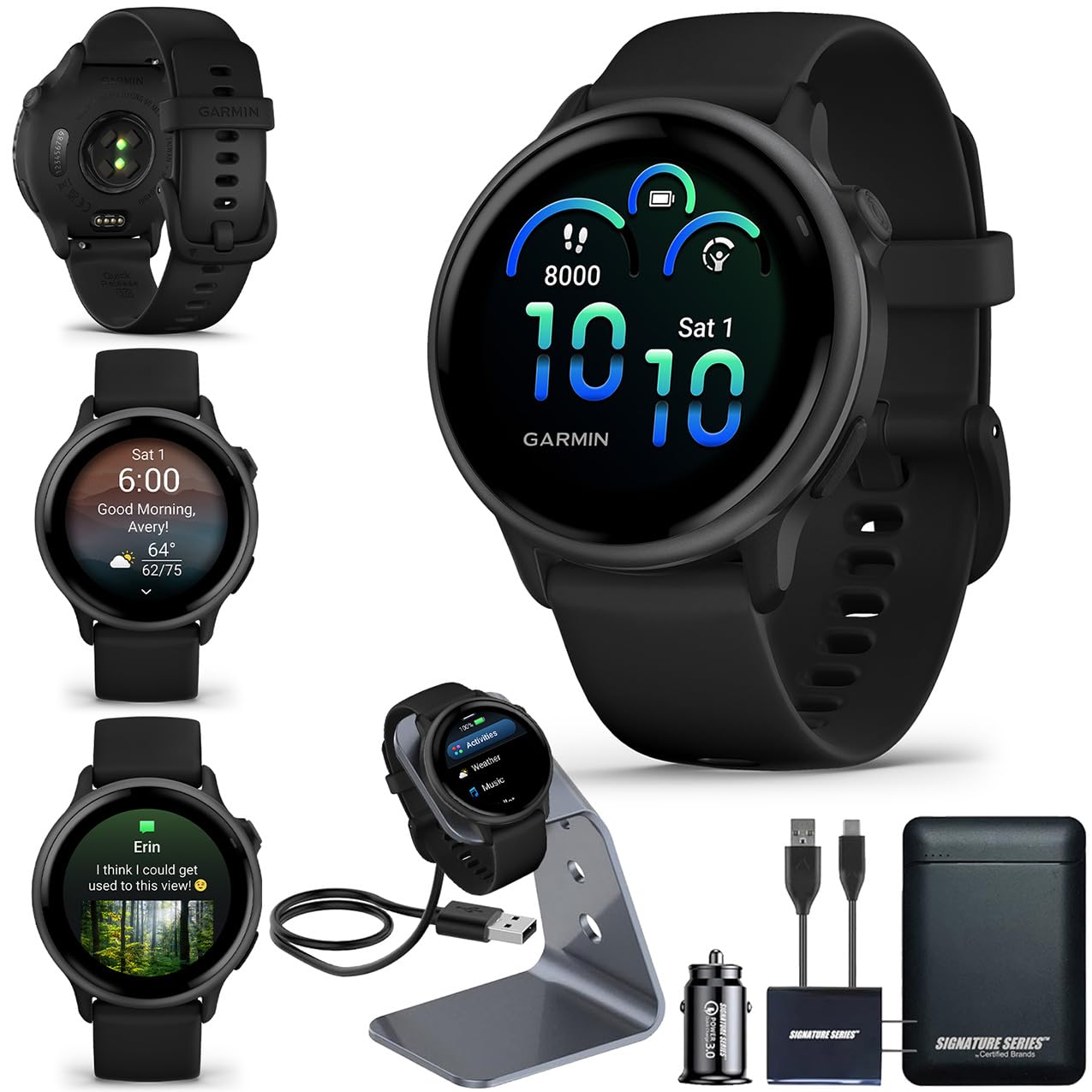 Garmin vivoactive 6 GPS Smartwatch with AMOLED Display, Slate | Advanced Health and Fitness Features, Up to 11 Day Battery, Ener