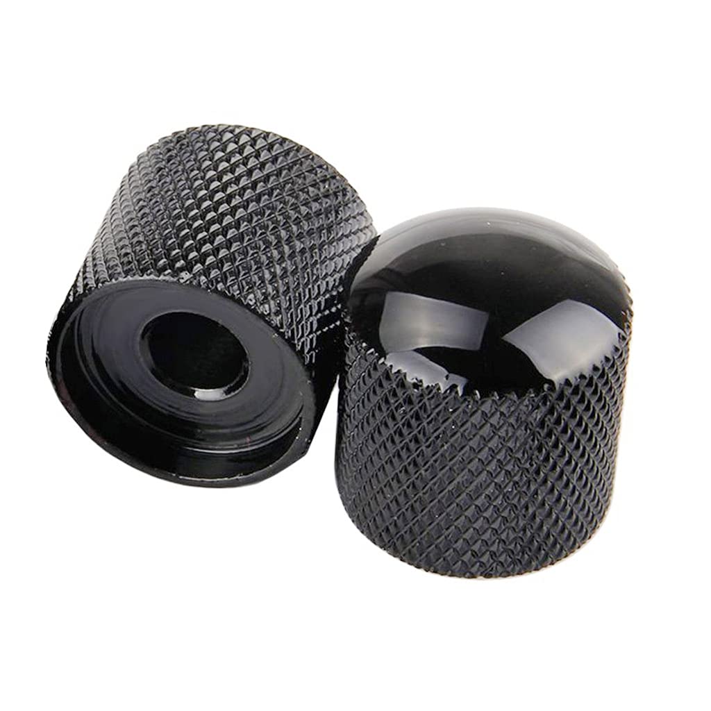 Jd.Moon Pack Of 4Pcs Dome Knob Volume Tone Control Knobs For Electric Guitar Bass Screw Type (Black)