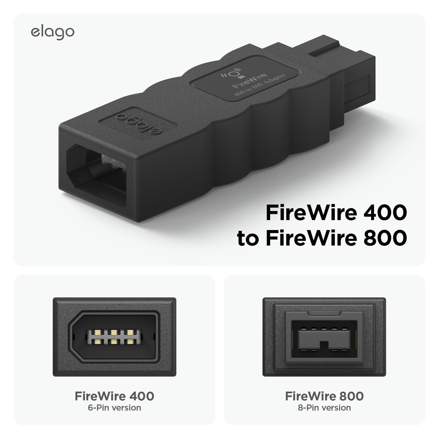 Elago Firewire 400 To 800 Adapter (Black)