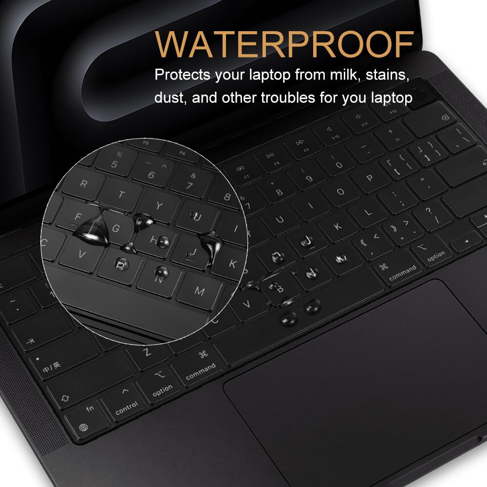 Masibloom Keyboard Cover Skin For Macbook Pro 14'' 16 Inch M3 Pro/Max Chip 2023 Released Liquid Retina Display & Touch Id Tpu Pr