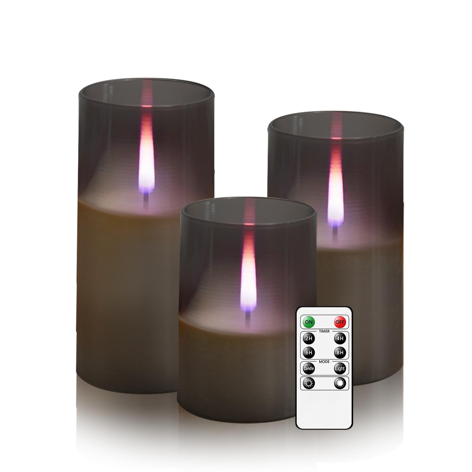 Sasigeiaa 3Pack Flameless Candles, Led Candles, Flameless Candle With Remote Control,With Timer 2/4/6/8H,Flickering Flameless Ca