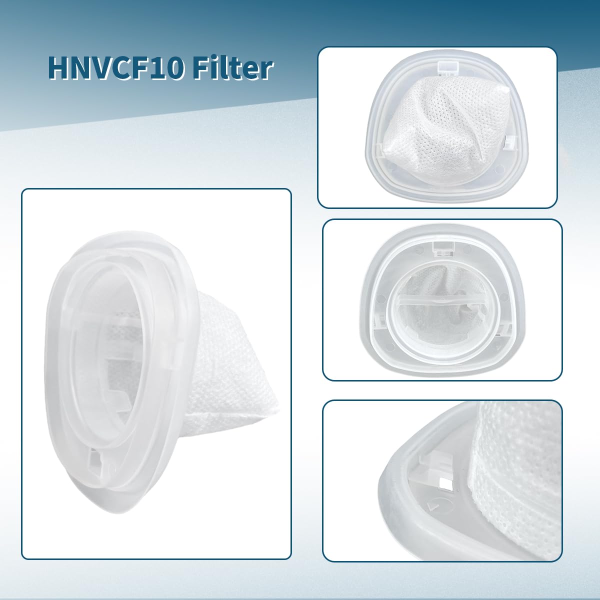 Leacheery HNVCF10 Filter Replacement for Black & Decker Dustbuster Hand Vacuum HNVC115, HNVC215, HNVC220 - 4 Pack