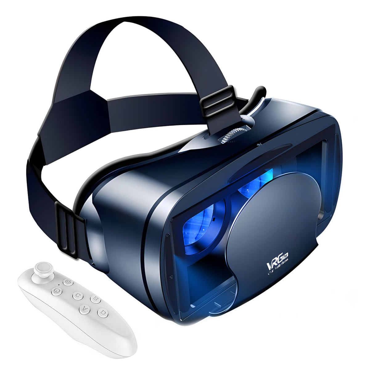 Vr Headset, 3D Vr Glasses Virtual Reality Headset For Iphone & Android With Controller, Compatible 5.0-7.0 Inch, Adjustable Anti