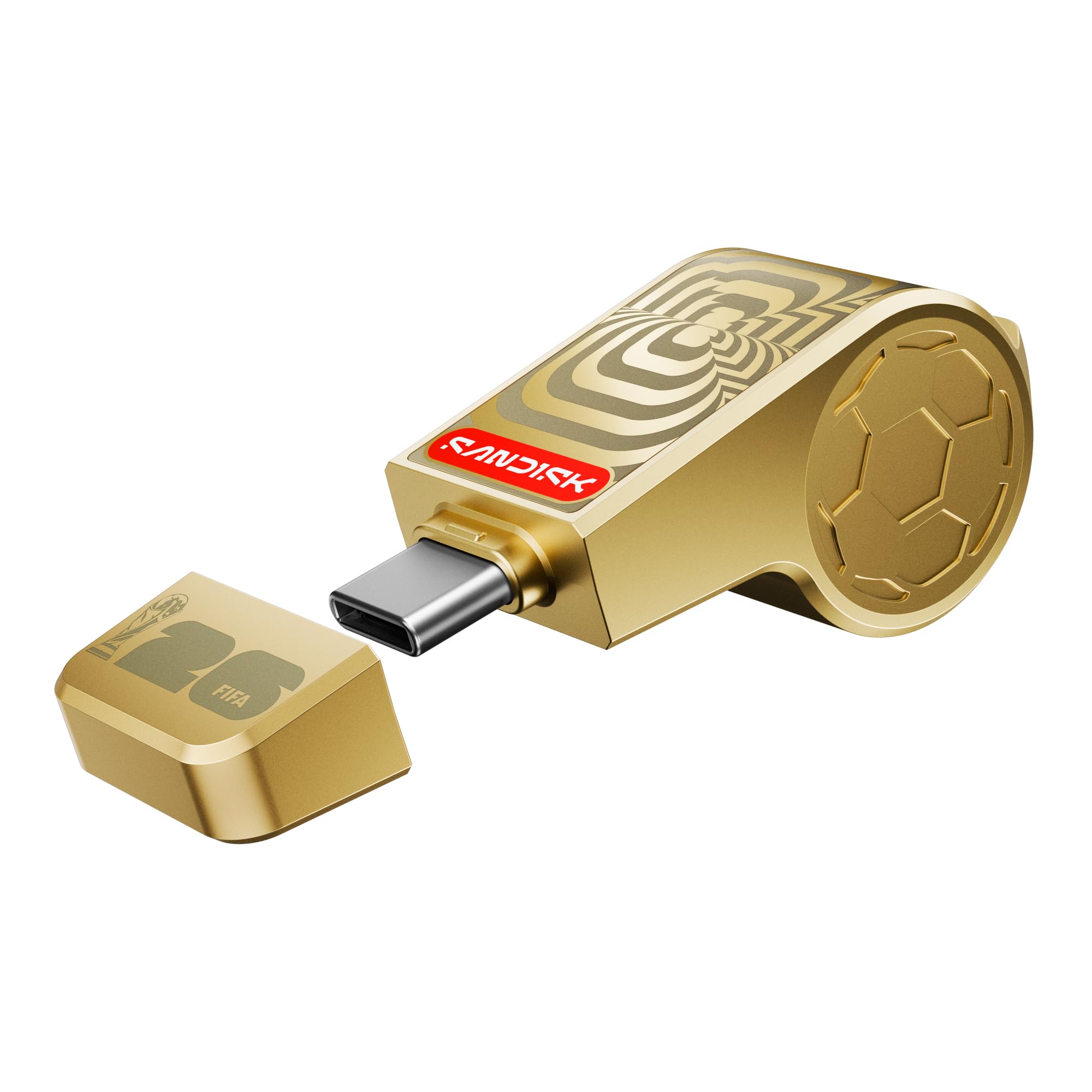 SANDISK 128GB USB-C Flash Drive, FIFA World Cup 2026 Gold Edition - Up to 300MB/s Transfer speeds, USB 3.2 Gen 1, USB Type-C - G