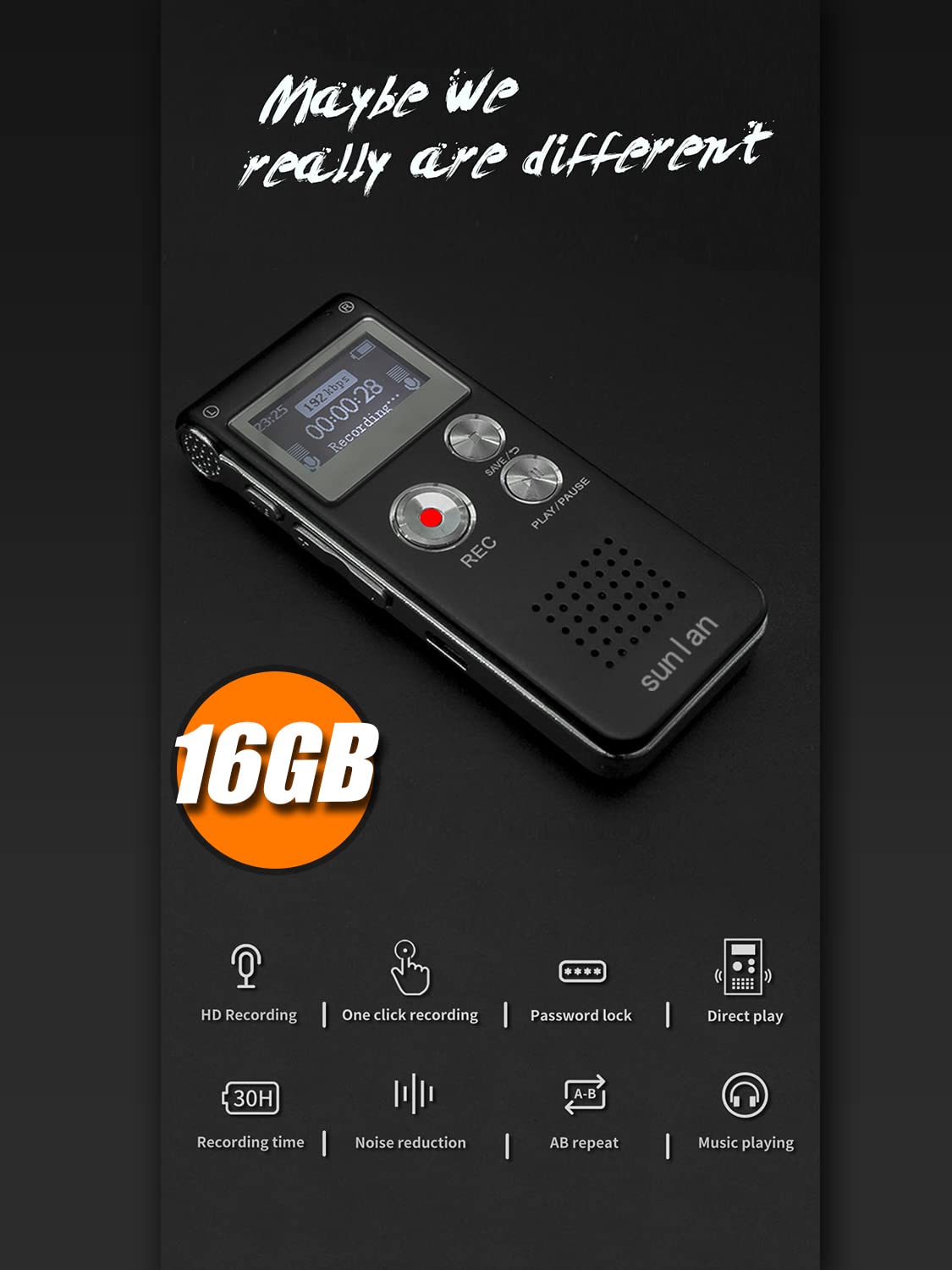 Digital Voice Recorder 16Gb Voice Recorder With Playback For Lectures   Usb Rechargeable Dictaphone Upgraded Small Tape Recorder Device