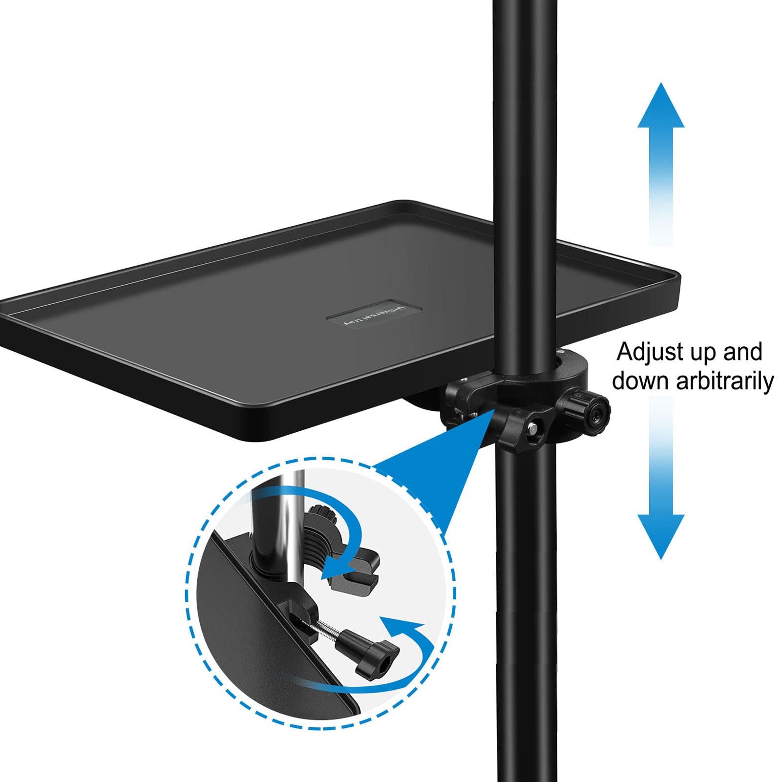 Dilwe Sound Card Tray Metal Shelf Bracket, Heavy Duty Tray For Standard Speaker Stand Microphone Stand Rack Tray Holder For Stag