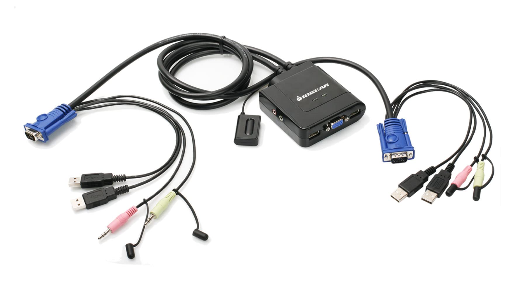 Iogear 2-Port Vga And Displayport Cable Kvm Kit With Audio, Gcs72Dpkit