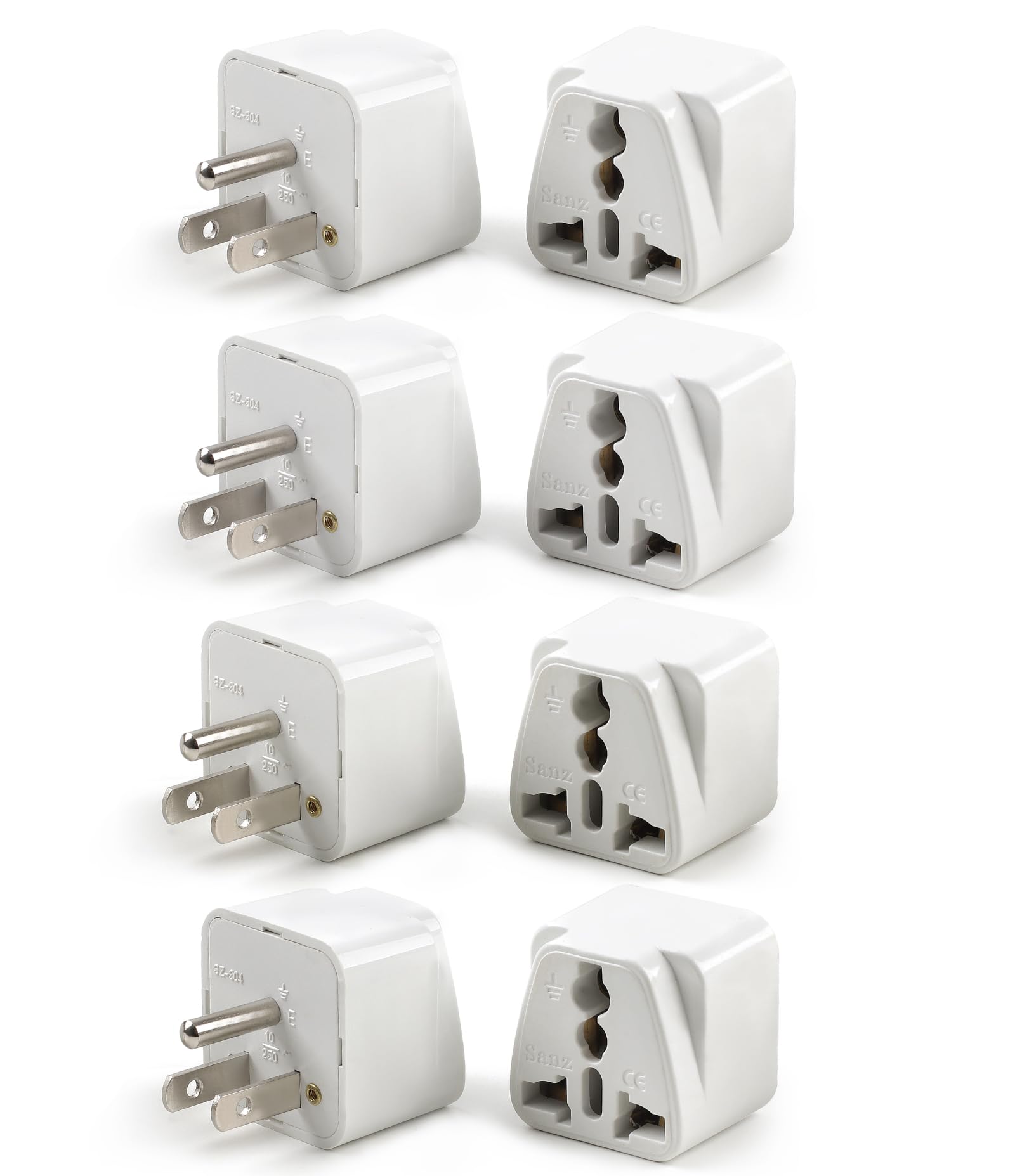 8 Pack Universal Adapter, Uk To Us Adapter, Europe To Us Plug Adapter, Travel Adapters, European To Usa General Adapter, America