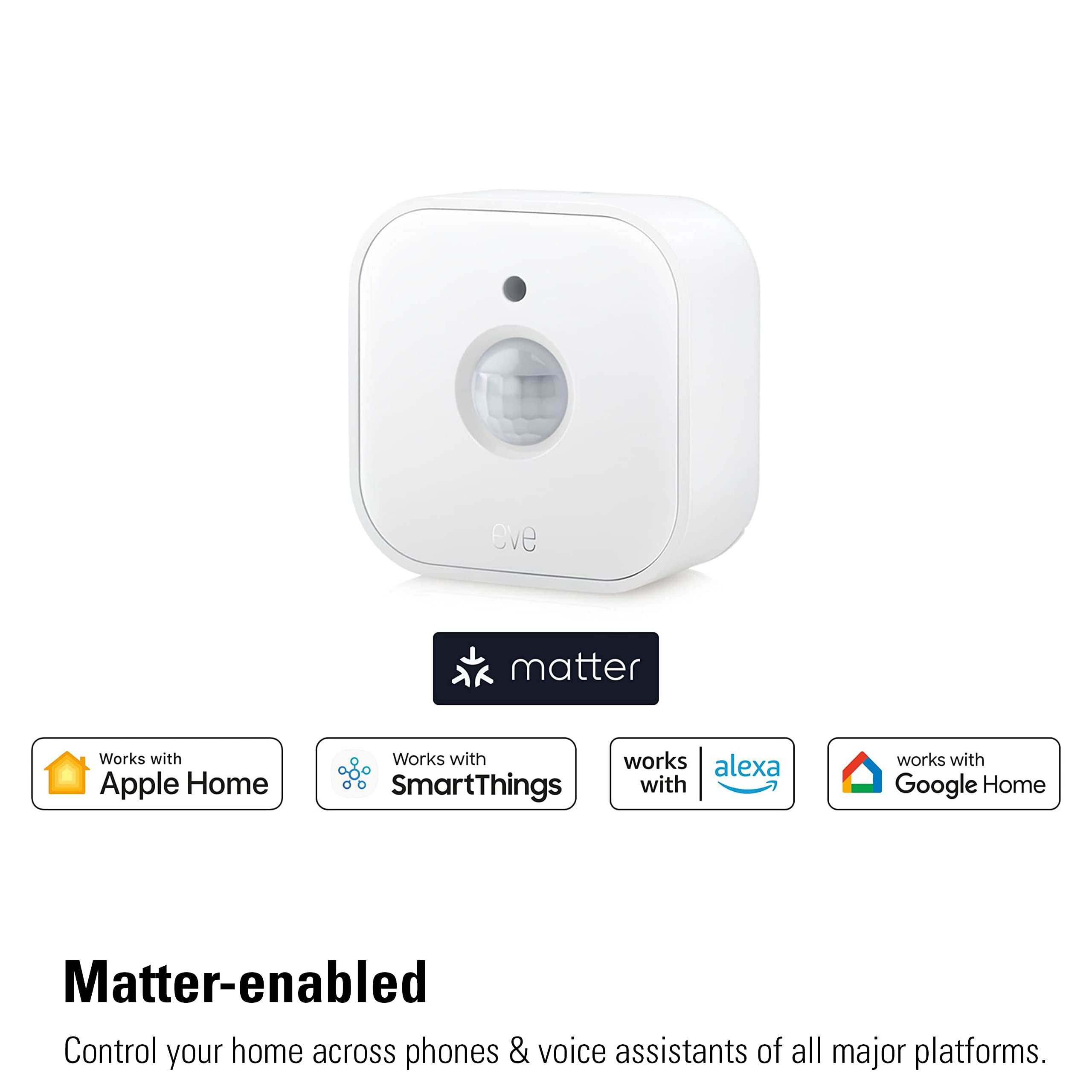 Eve Motion (Matter)   Smart Motion Sensor With Light Sensor, Ipx3 Water Resistance, Automatic Activation Of Lights And Devices,