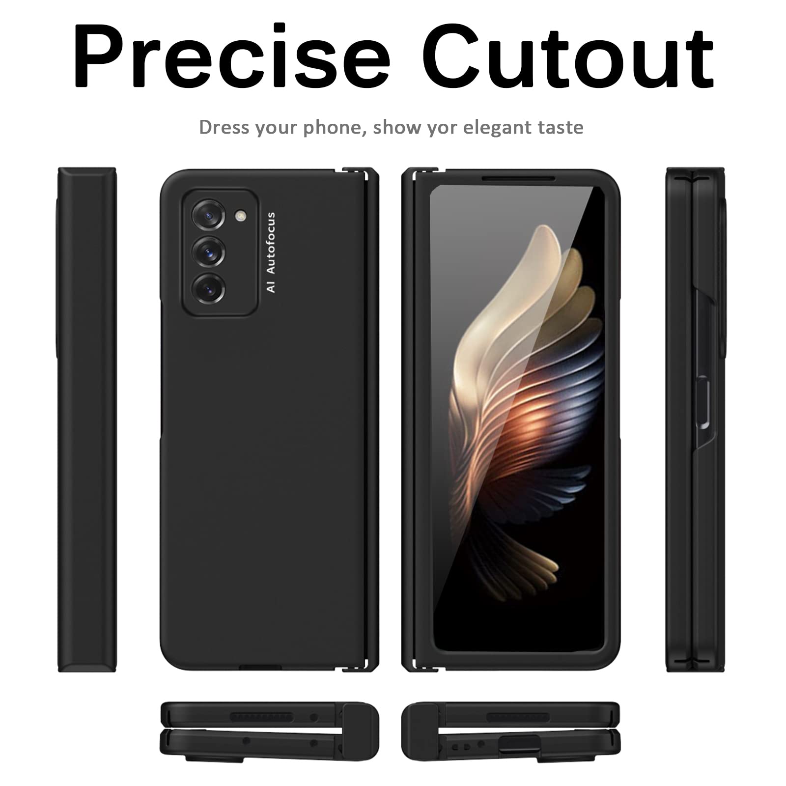 Miimall Compatible Samsung Galaxy Z Fold 2 Case With Hinge, Ultra Thin Hard Pc Bumper All Inclusive Anti Drop Free Folding Hinge