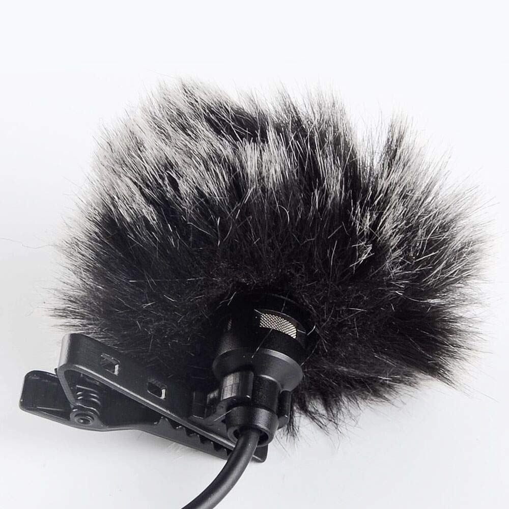 Lavalier Wind Muff 5 Pack Lapel Microphone Wind Muff 0.2/0.4 Inch Furry Lav Windscreen Windproof Wind Screen (0.2Inch, Black/Whi
