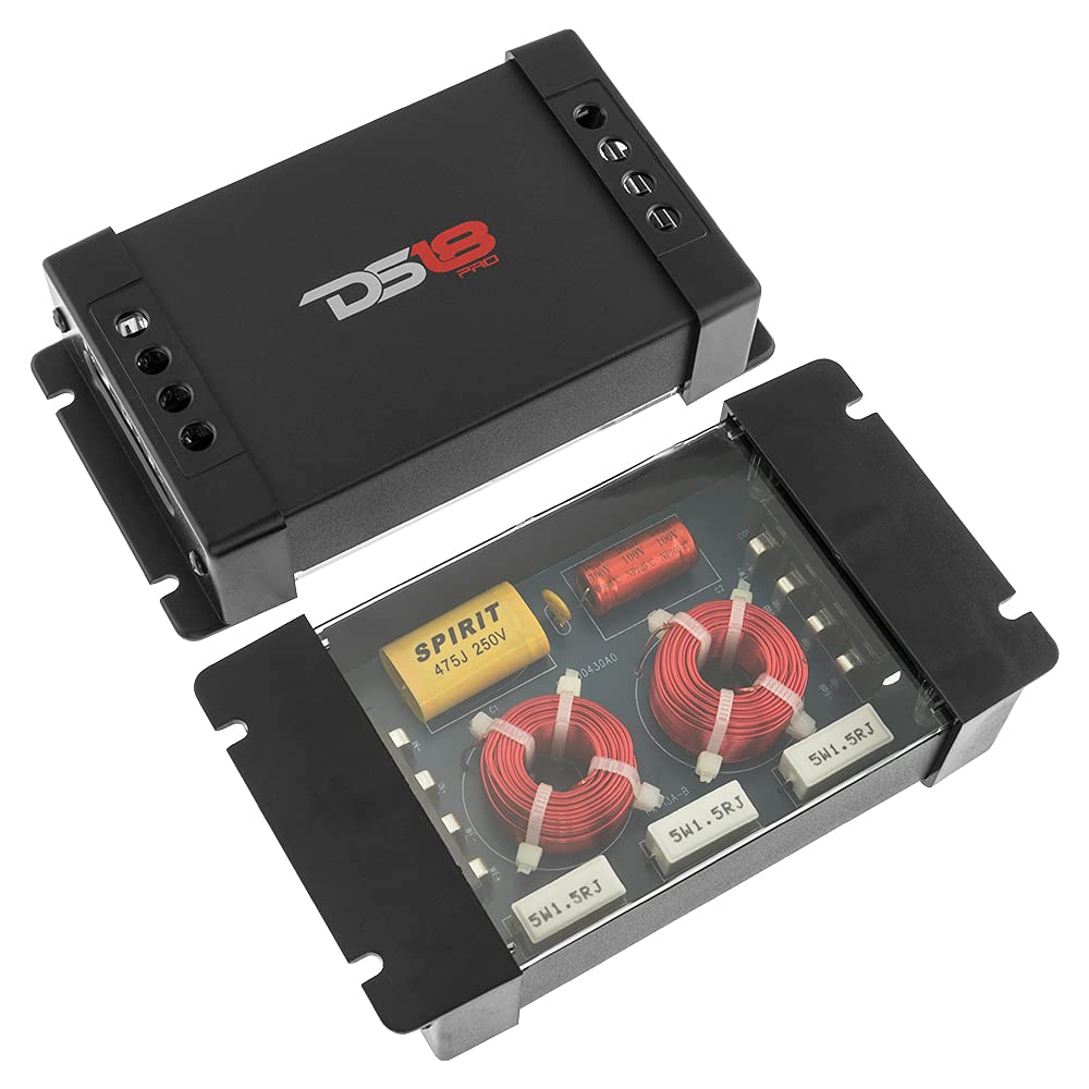 DS18 PRO-CFX 2-Way Car Audio Passive Crossover, Great for Tweeters & Mid-Range Speakers - Power Handling Up to 300 Watts (2 Pack