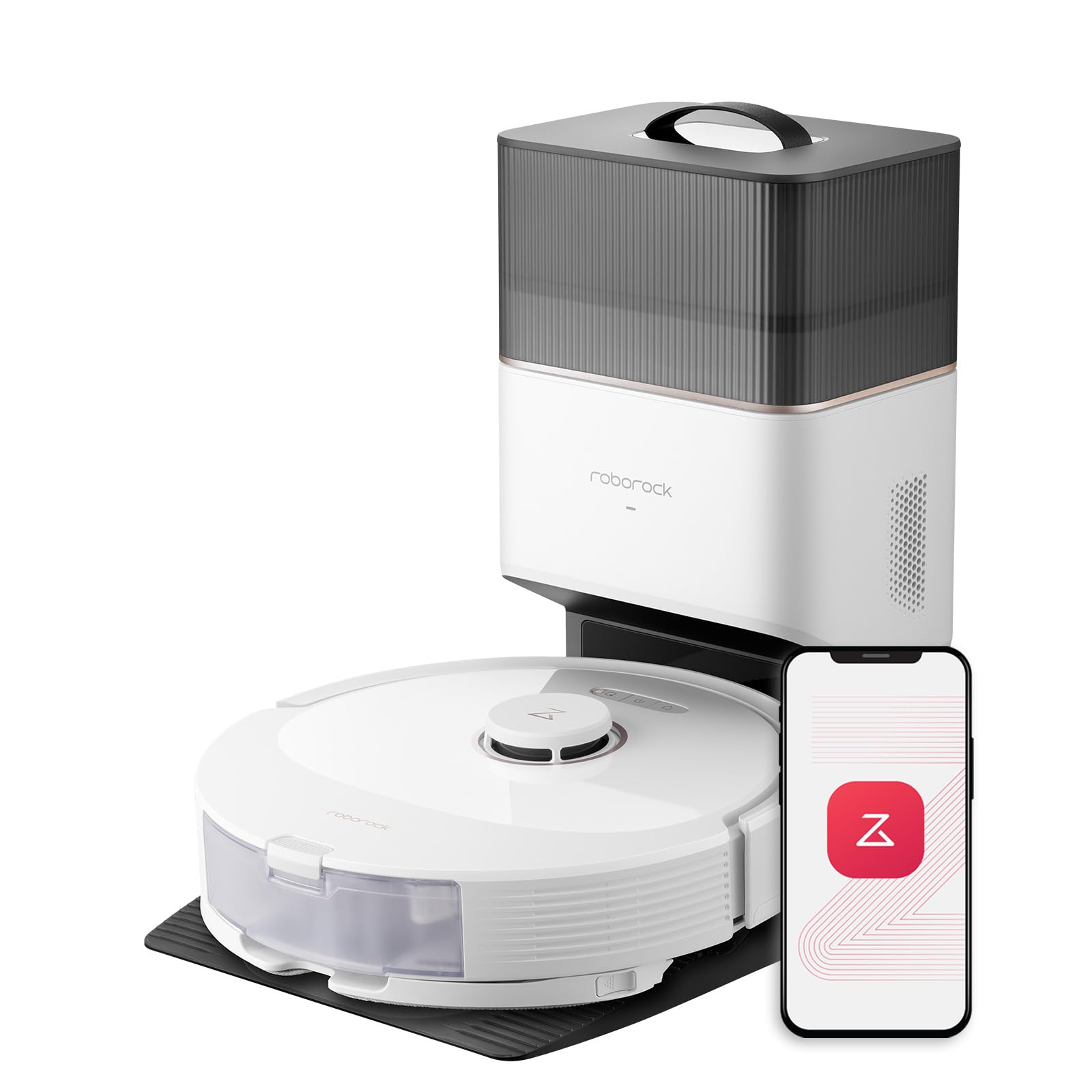 roborock Q8 Max+ Robot Vacuum and Mop, Self-Emptying, Hands-Free Cleaning for up to 7 Weeks, Reactive Tech Obstacle Avoidance, 5