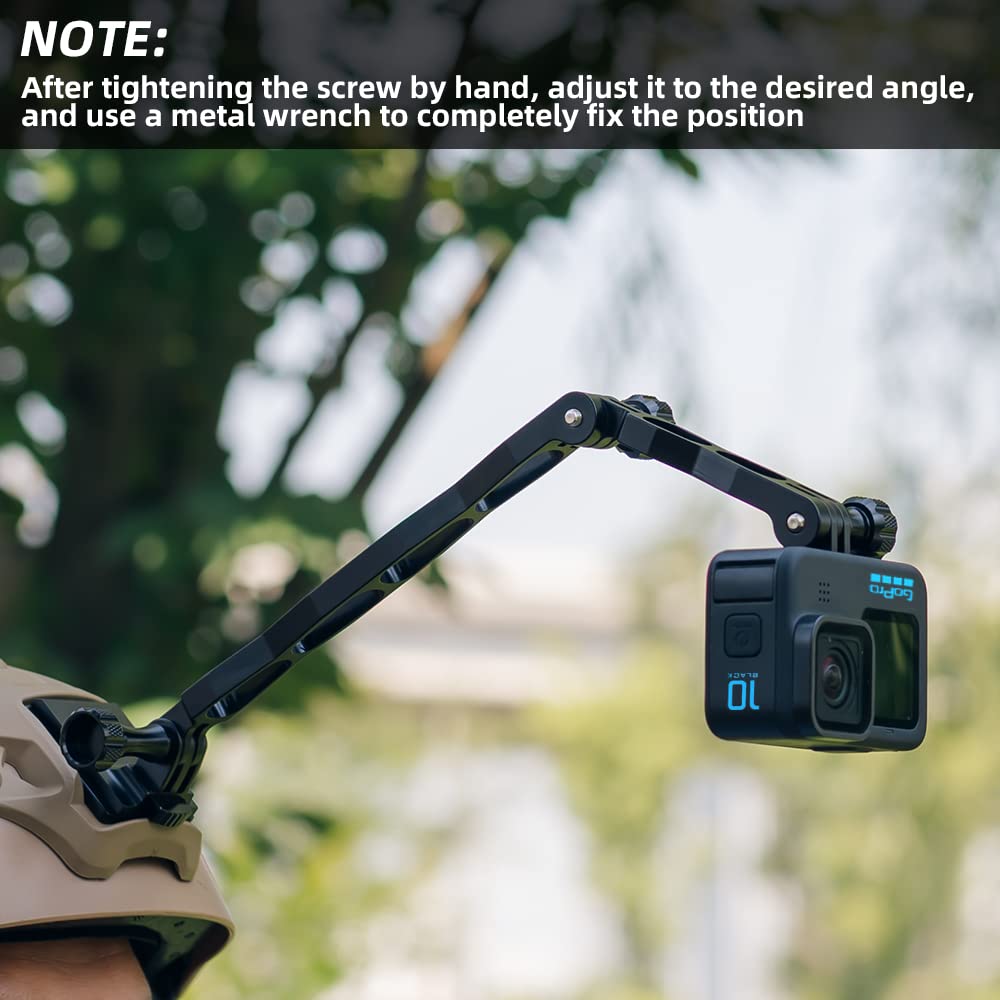 Surewo Aluminum Nvg Helmet Mount Compatible With Go Pro Hero 13 Black,Gopro Hero 12/11/10/9/8/7/(2018)/6/5 Black,Dji Osmo Action 5 Pro/4/3/2 And Most Action Cameras(Nvg+Extension Arm Set)