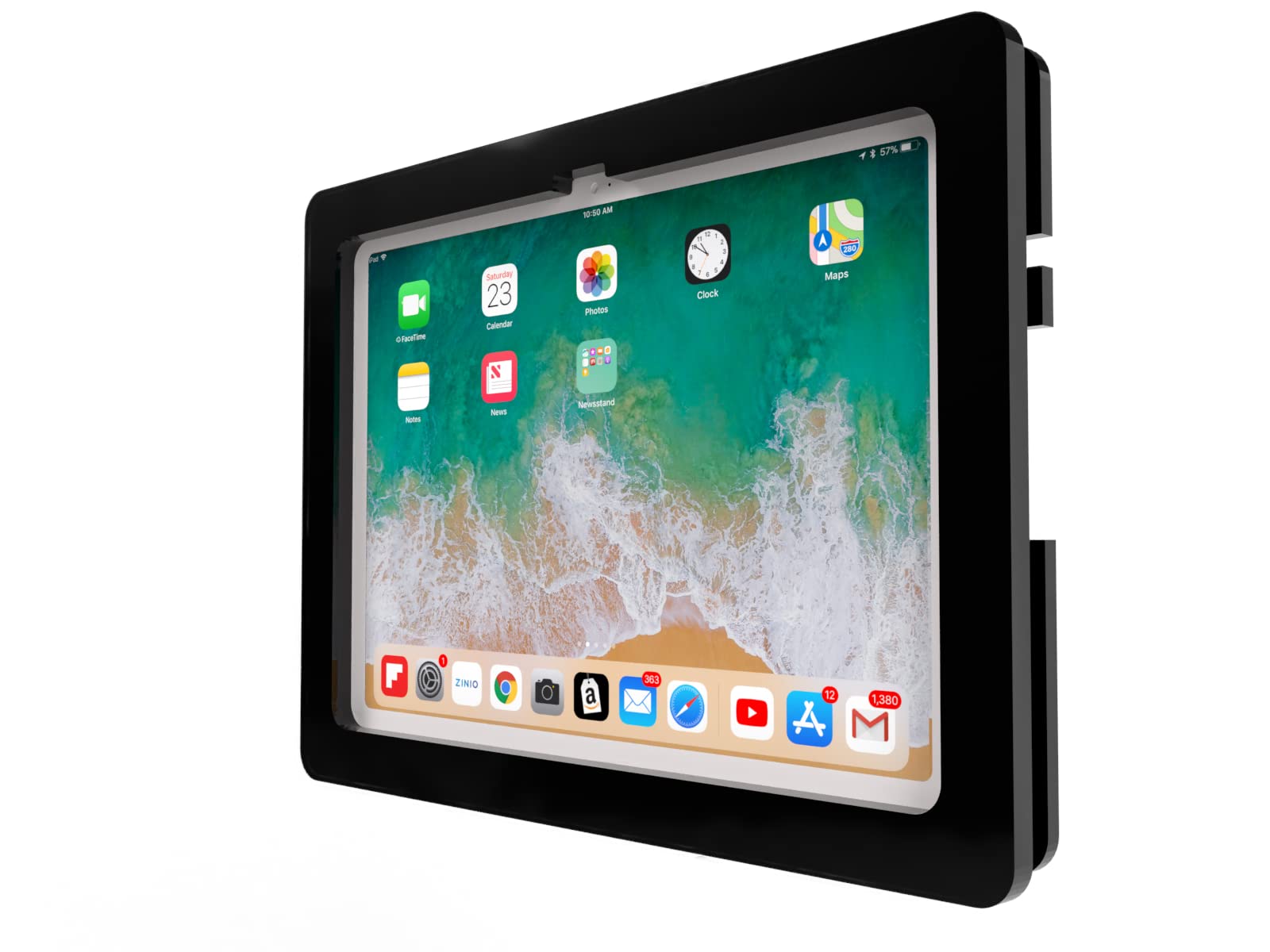 Tabcare Anti Theft Acrylic Vesa Enclosure Made For Apple Ipad 10 10.9' 2022 Withlow Profile Wall Mount Kit & 90 Degree Angle Usb C Charge Cable (Black)