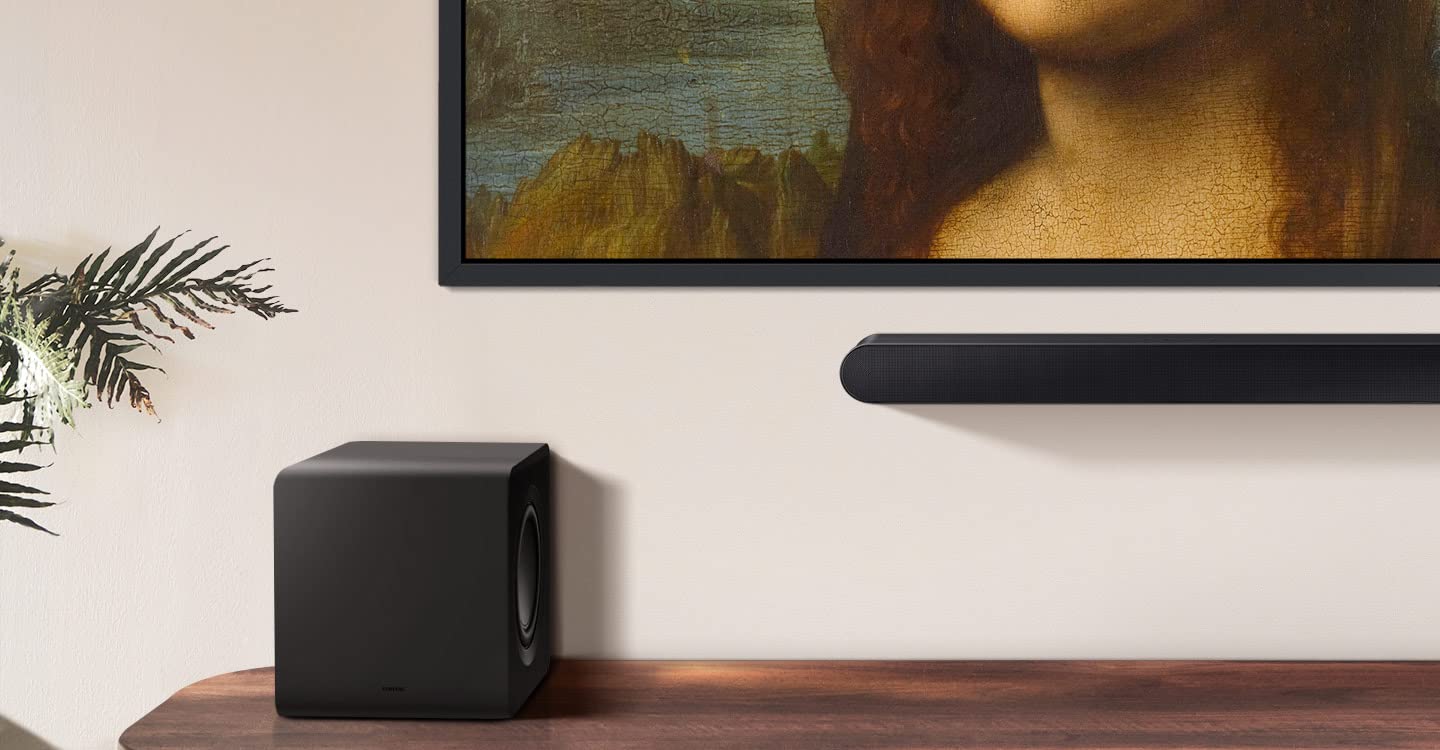 Samsung Swa-W510 Subwoofer For S Series Soundbar With Powerful Bass, Wireless, Unibody Design, Compact 6.5 Size, 2022, Black