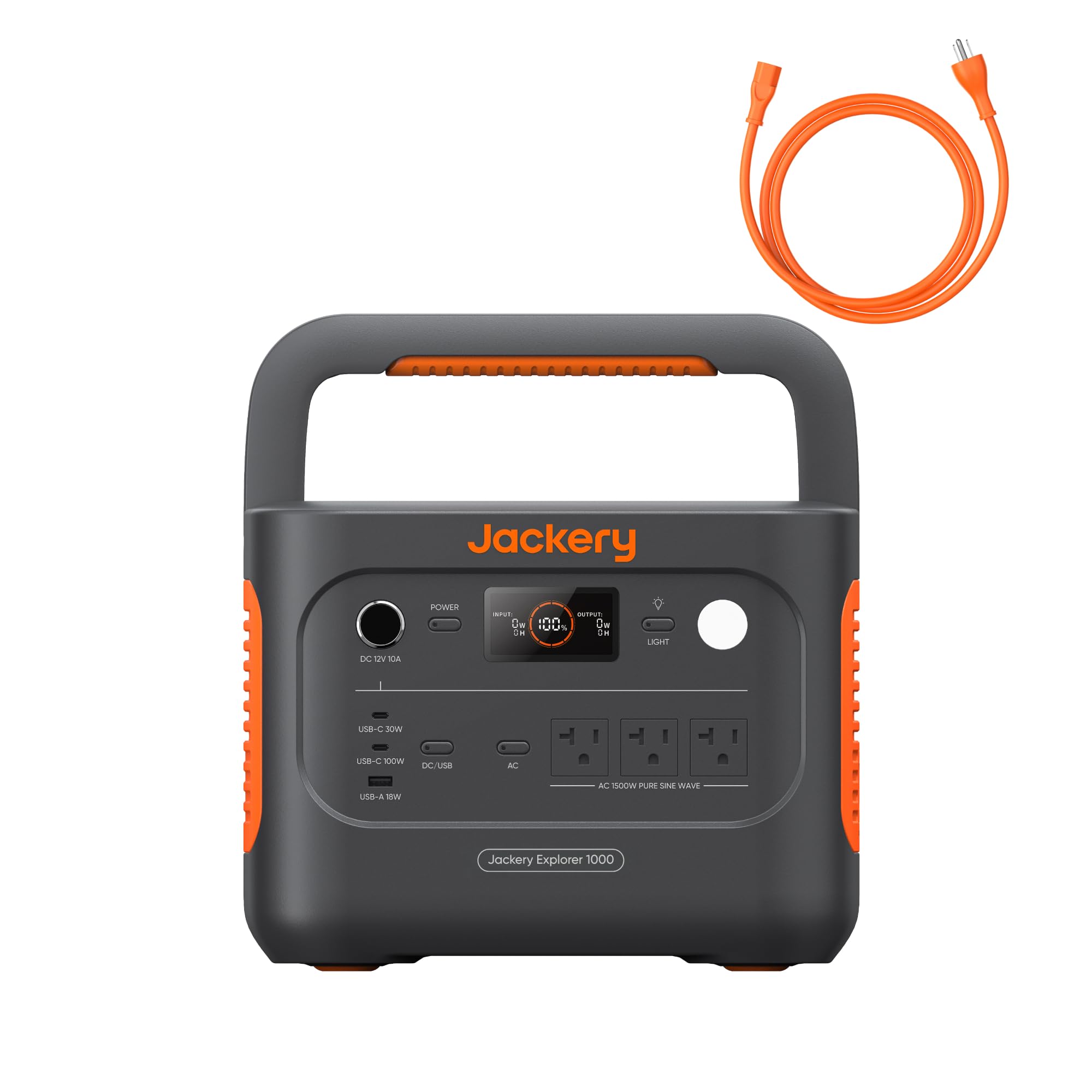 Jackery Explorer 1000 v2 Portable Power Station,1070Wh LiFePO4 Battery,1500W AC/100W USB-C Output, 1 Hr Fast Charge, Solar Gener