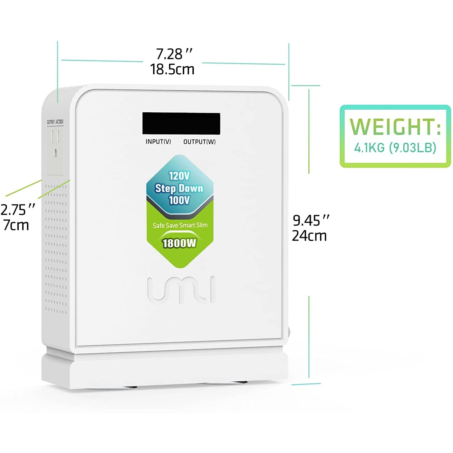 Umi 1800 Watt Voltage Converter Transformer   Heavy Duty Step Down Ac 120V To 100V Power Converter   For Japan Appliances Use In