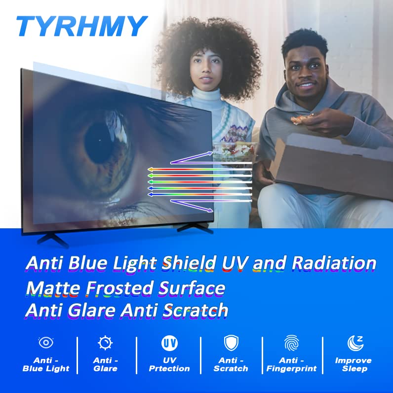 Tyrhmy Anti Glare Tv Screen Protector For 43 Inch Lcd, Led Etc, Out Blue Light, Anti Uv Relieve Eye Strain, New Upgrade Frosted