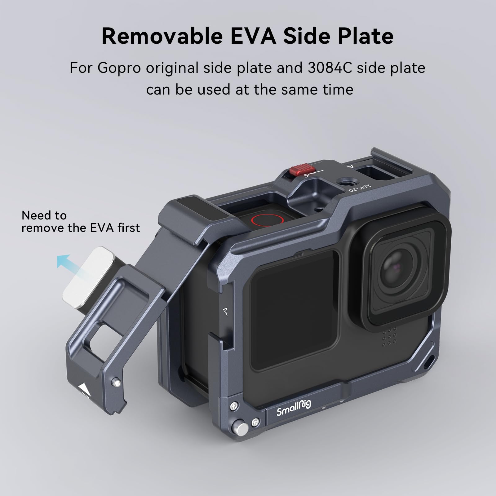 Smallrig Hero12 / Hero11 / Hero 10 / Hero 9 Black Cage For Gopro, Compatible With The Lens Filter Max Lens On Camera, With 2 Col