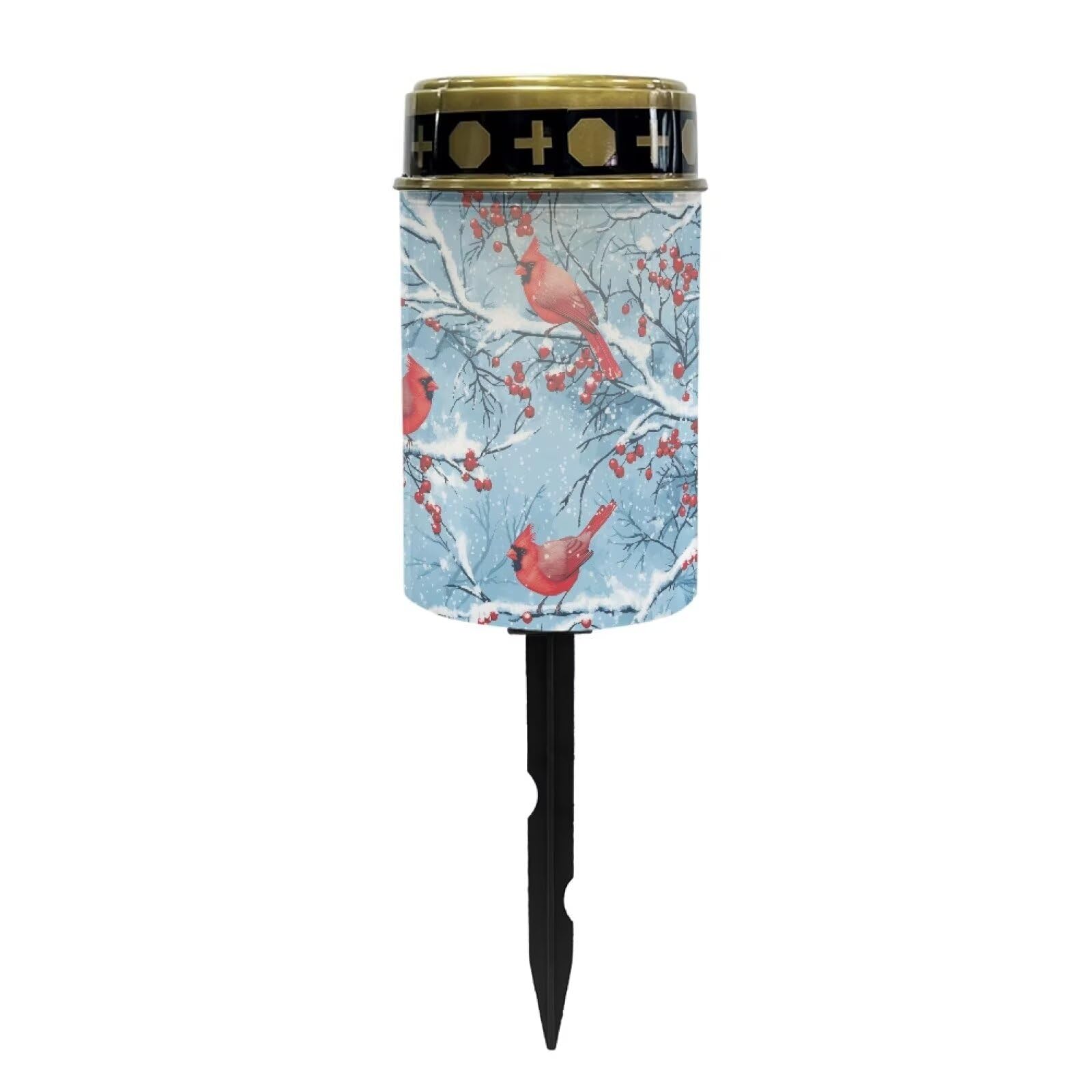 Uorisanigo Red Cardinal Bird Solar Grave Lights For Cemetery Flameless Solar Powered Light For Prayer Waterproof Outdoor Christm