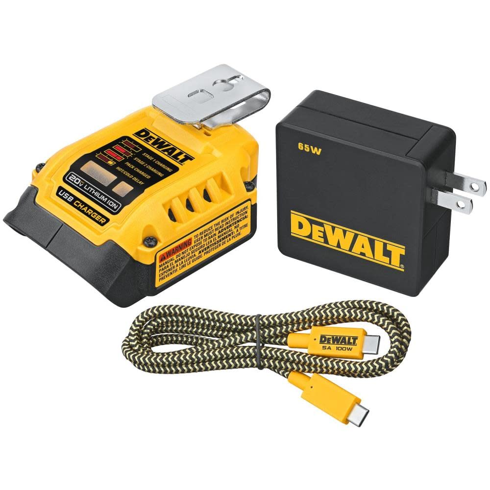 Dewalt Battery Charger And Usb Wall Charging Kit (Dcb094K)
