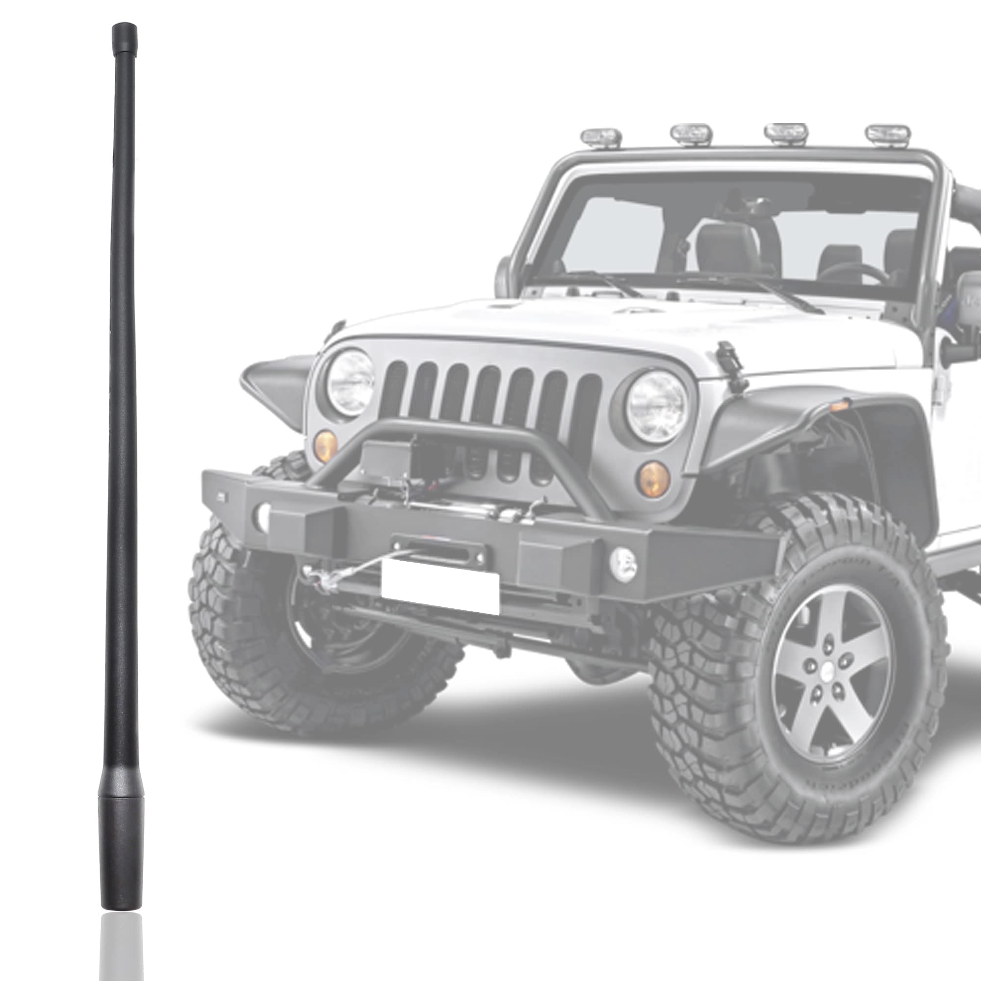 Anina 13' Antenna Mast Compatible With 2004 2022 Jeep Wrangler Jk Dodge Avenger Chrysler 300 Durable Flexible Replacement Car Washproof Fm/Am Radio Antenna