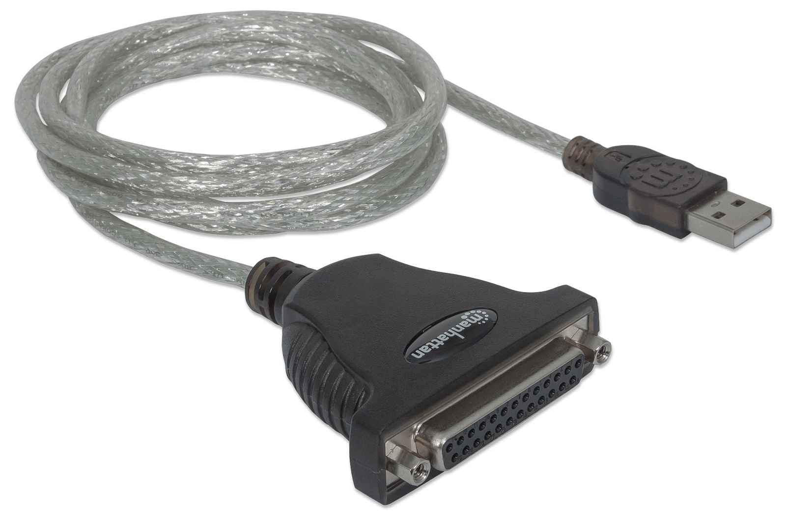 Manhattan 336581 A Male To Db25 Female Full Speed Usb To Parallel Printer Converter