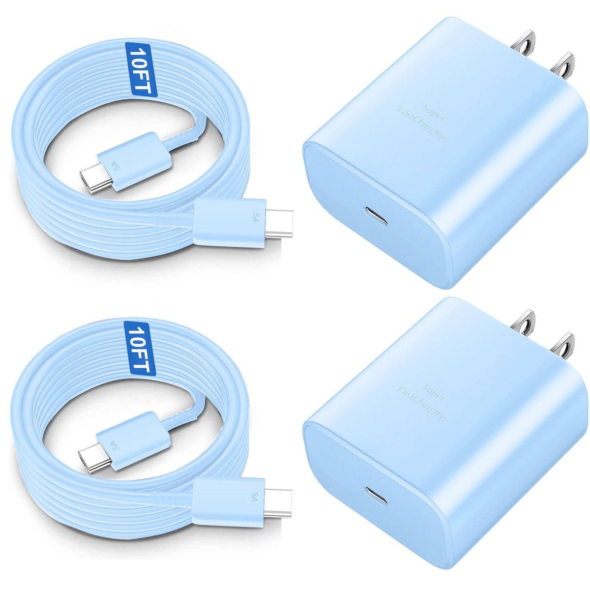 45W Android Charger Fast Charging, Usb C Super Fast Usb C Phone Charger Block With 10Ft Cable For Samsung Galaxy S24 Ultra/S24/S