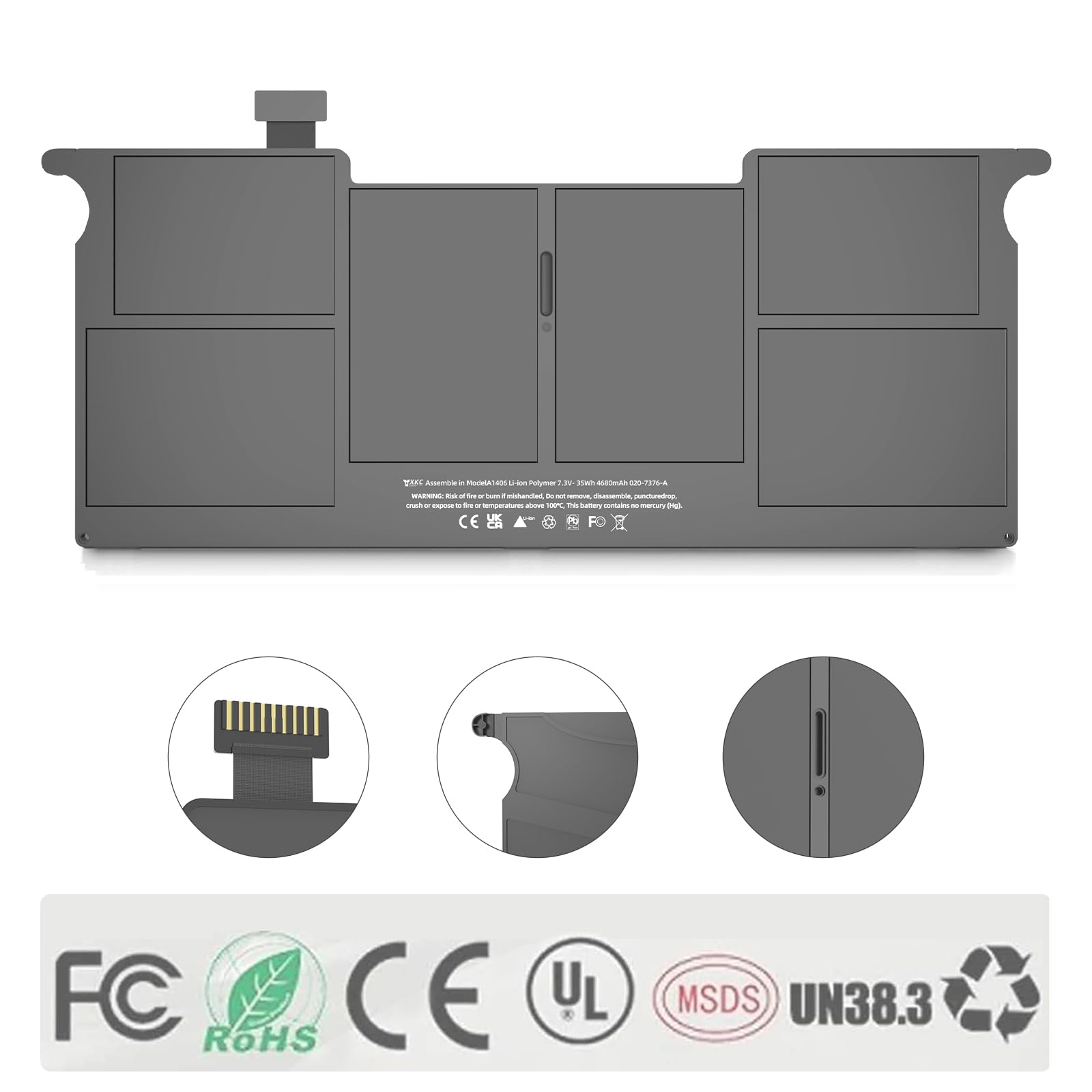 Yxkc A1465 Battery Replacement For Macbook Air 11 Inch A1406 A1370 A1495 Battery [Mid 2011 2012 2013 Early 2014 2015 Version] 39