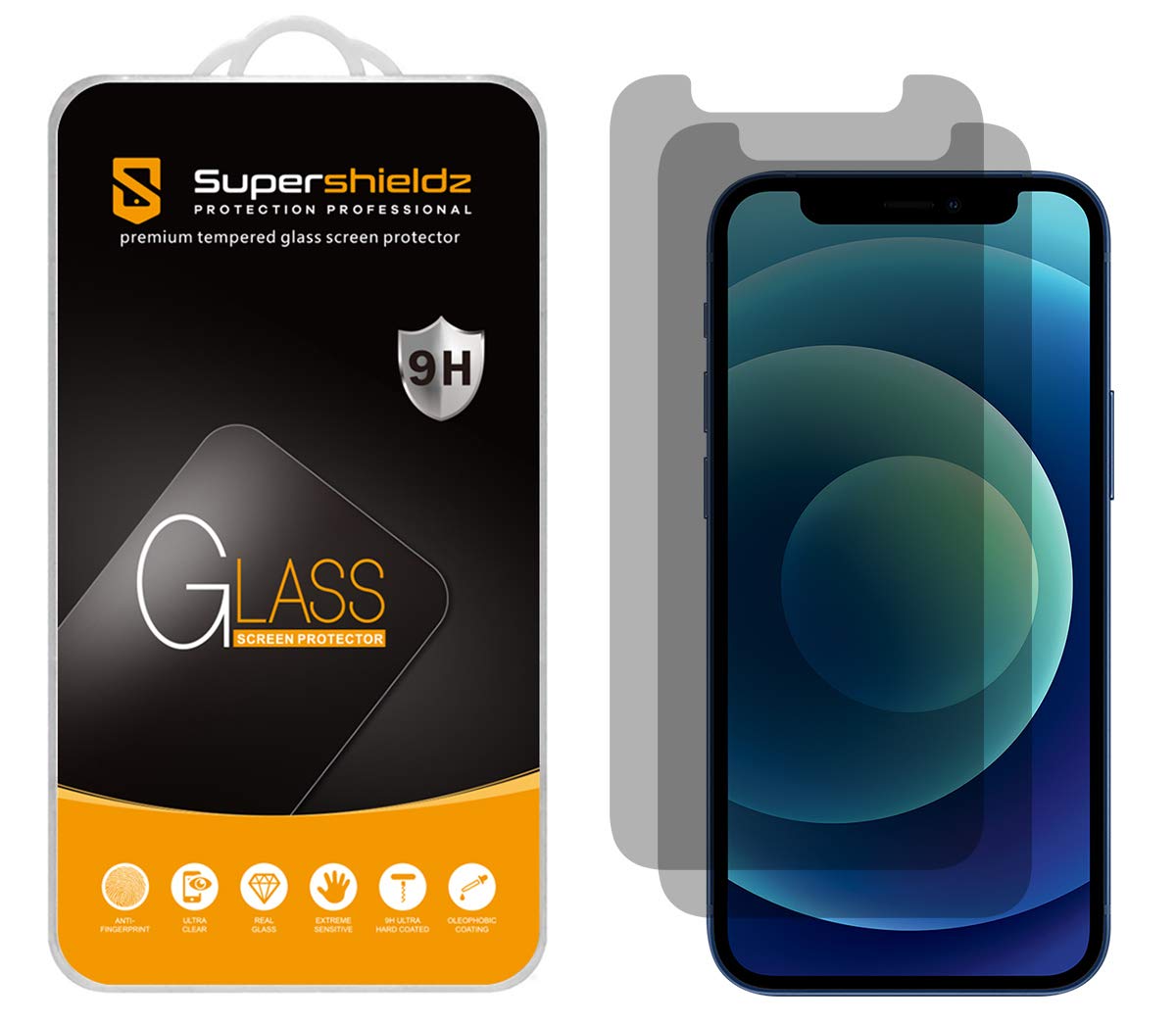Supershieldz (2 Pack) Designed For Iphone 12 Mini (5.4 Inch) (Privacy) Anti Spy Tempered Glass Screen Protector, Anti Scratch, B