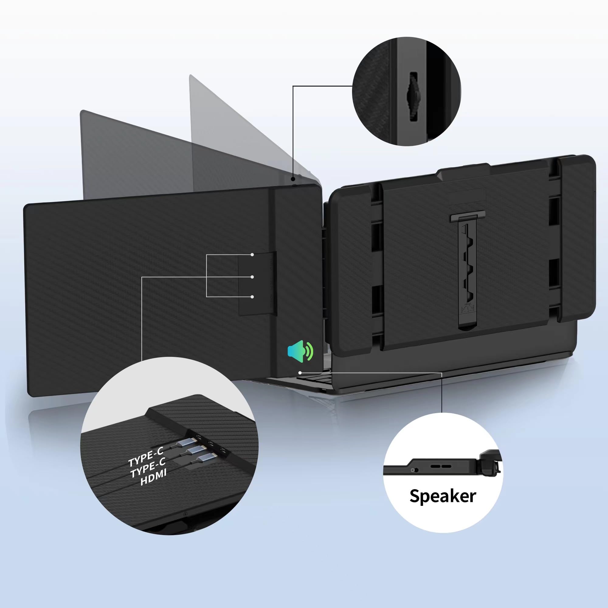 Laptop Screen Extender Portable Monitor, Dual Monitor Extender For Laptop, 14'' Screen 1080P Fhd Display, Fit For 13 17'' Laptop