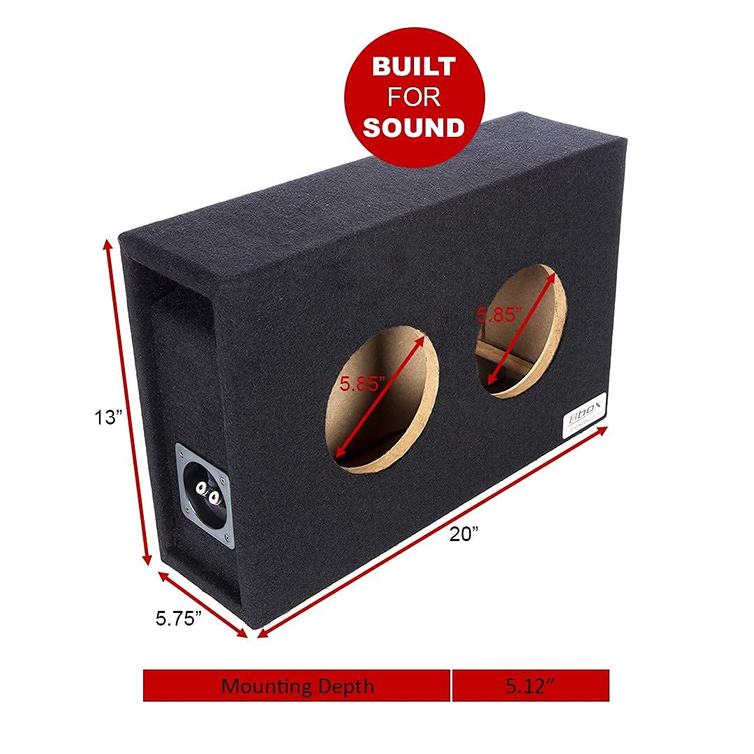 Atrend 6.5Dvme Bbox Series 6.5'''' Dual Shallow Hyper Vented Enclosure, Black (Atr65Dvme)