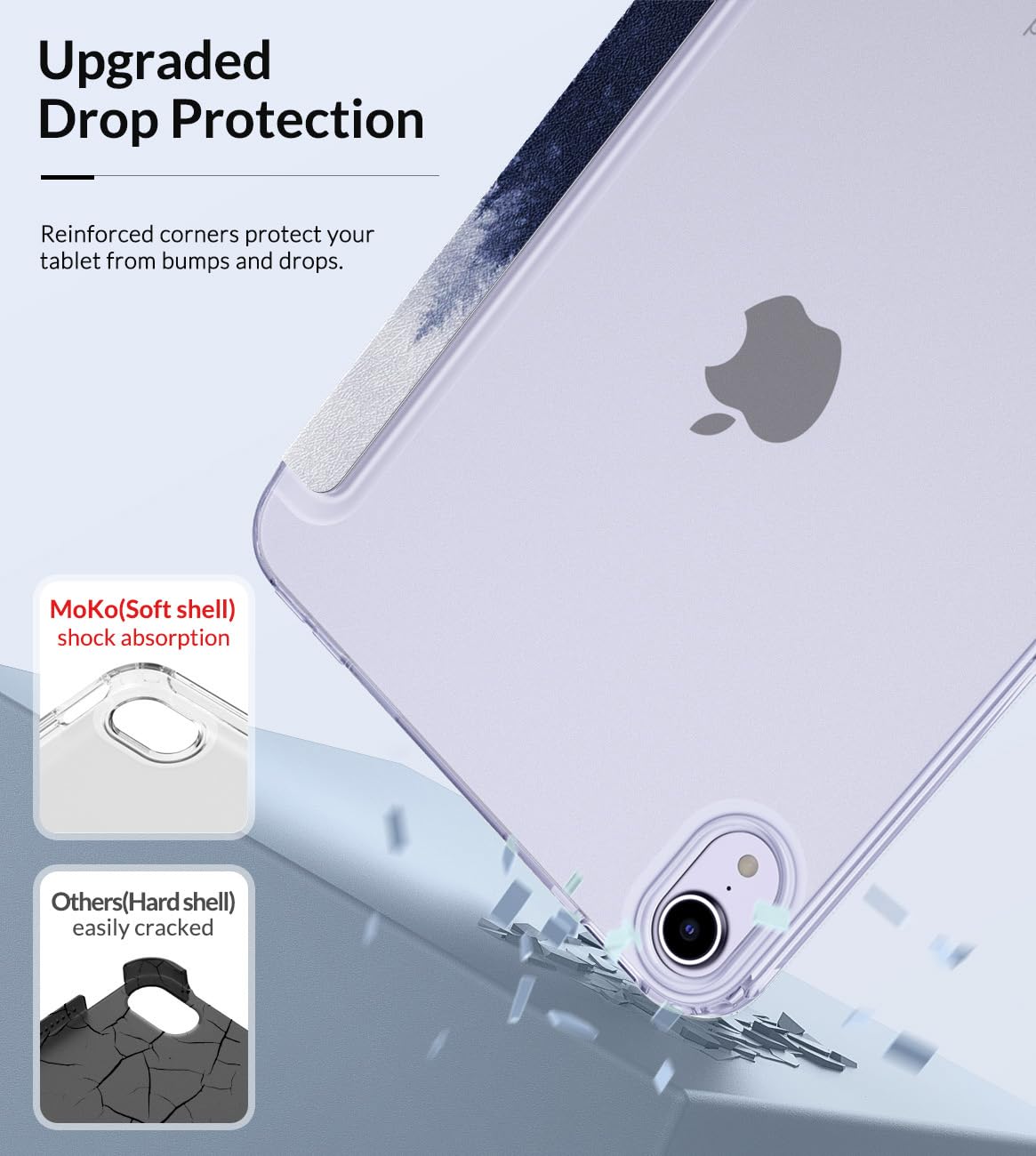 MoKo Case Fit New iPad Mini 7 (A17 Pro) 2024, iPad Mini 6th Generation Case 2021 (8.3 inch), iPad Mini 6 Case, Soft TPU Translucent Frosted Back Cover Case for iPad Mini 7th, Gray Forest