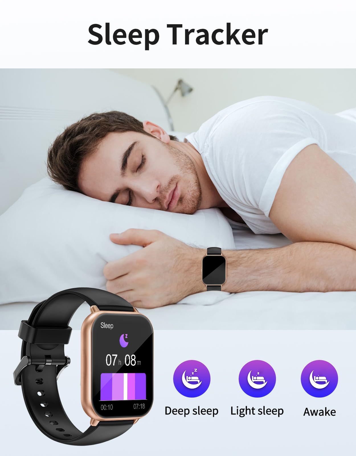 Ruimen Smart Watches For Men Women (Answer/Make Calls, 2 Bands Included), 1.8'' Smartwatch For Ios/Android Phones, Fitness Track