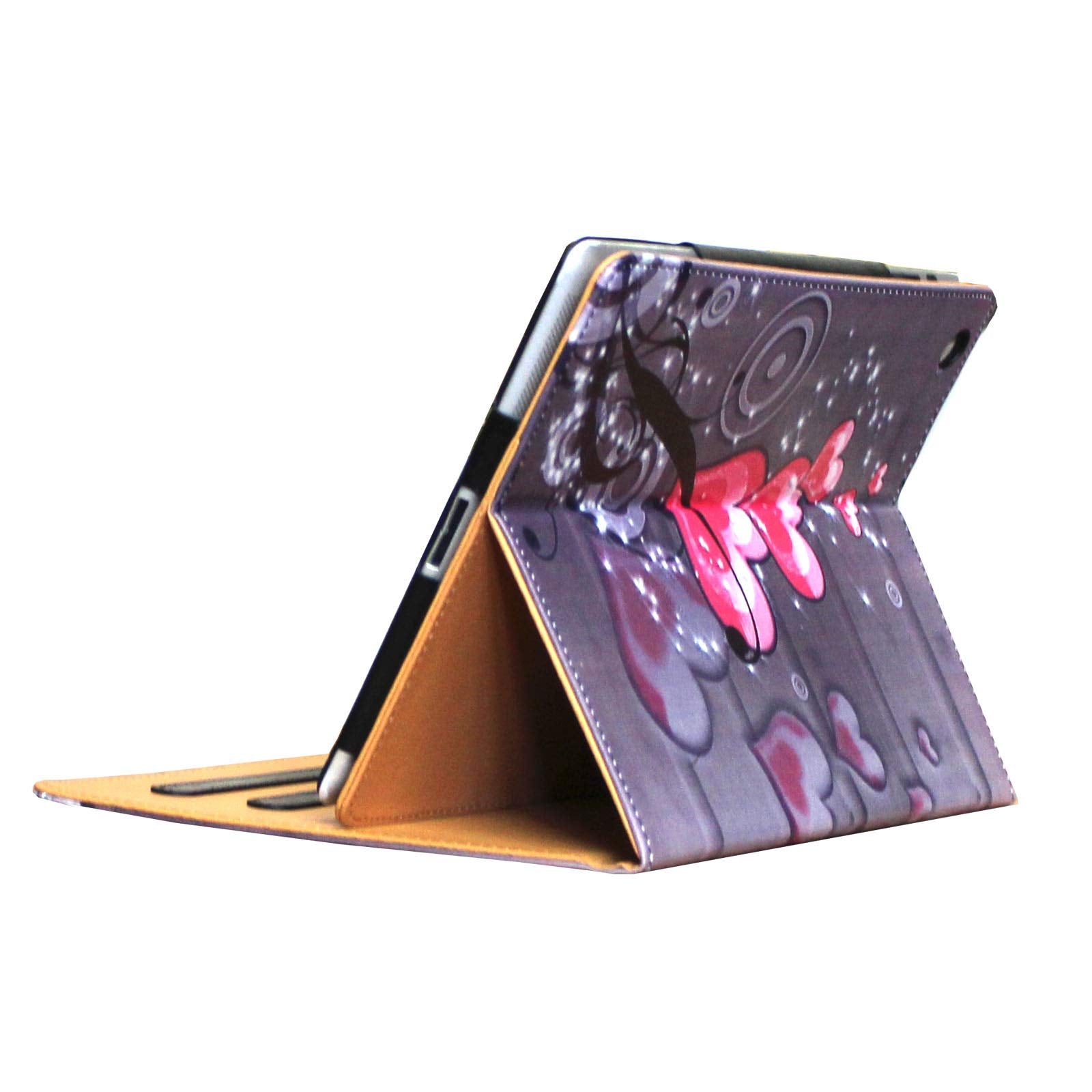 For Ipad 9.7 6Th/5Th Generation 2018/2017, Ipad Air/Air 2 Case, Jytrend Multi Angle Viewing Stand Folio Smart Cover With Pocket For A1893 A1954 A1822 A1823 A1474 A1475 A1476 A1566 A1567 (Heart Flower)