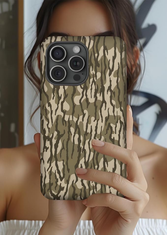 Zhuxuxitt Case Compatible With Iphone 13 Pro Max,Camo Camouflage Phone Case Hybrid 2-Layer Hard Shell,Shockproof Soft For Girl W