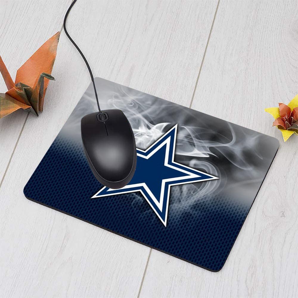 Zyjtek Gaming Mouse Pad For Football Sports Fans,White Blue Design Non Slip Rubber Base Square Mousepad For Computers Laptop Des