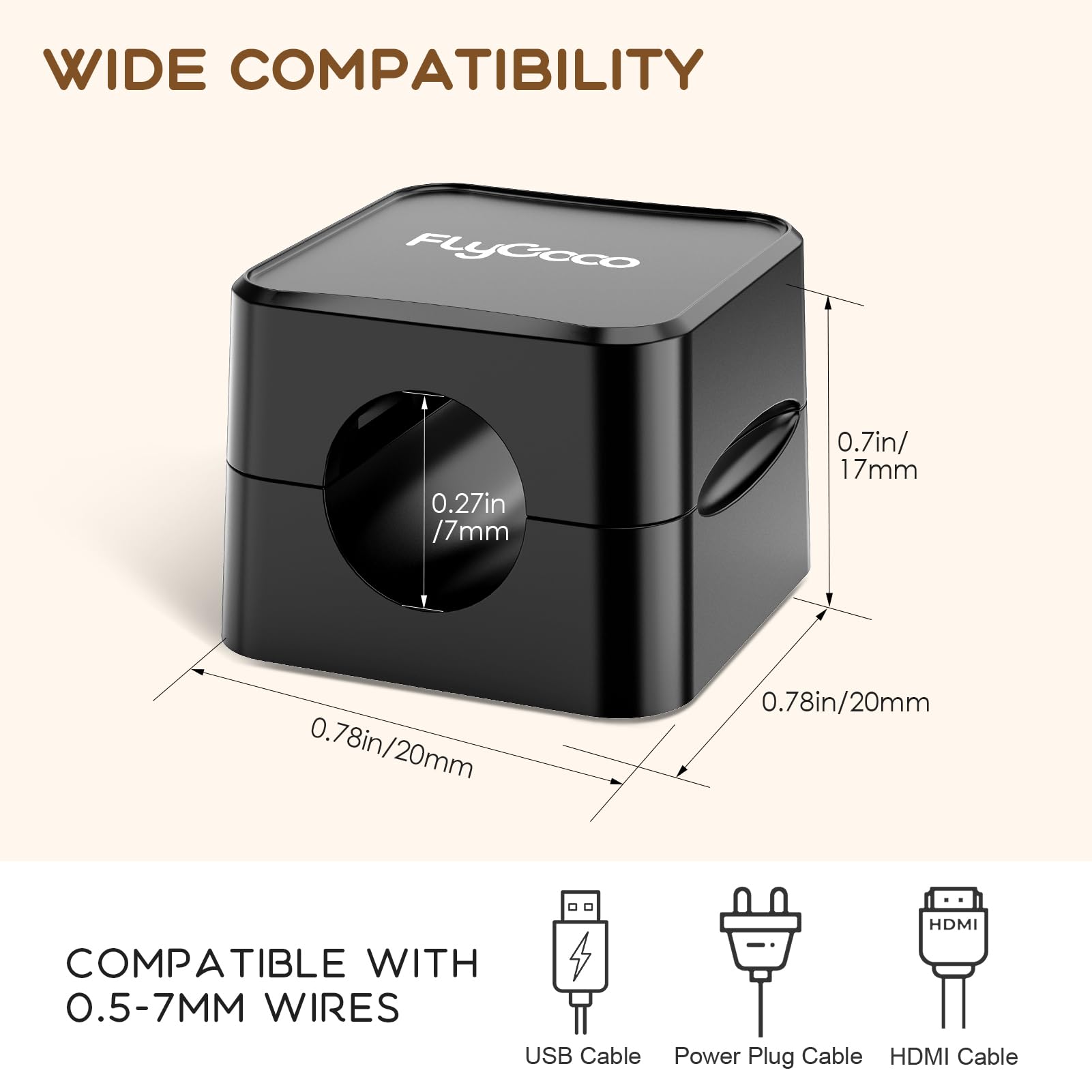 6 Pack Magnetic Cord Organizer, Flycoco Cable Management Clips For Desk Phone Charging Cable Storage Holder, Cable Clips Organiz