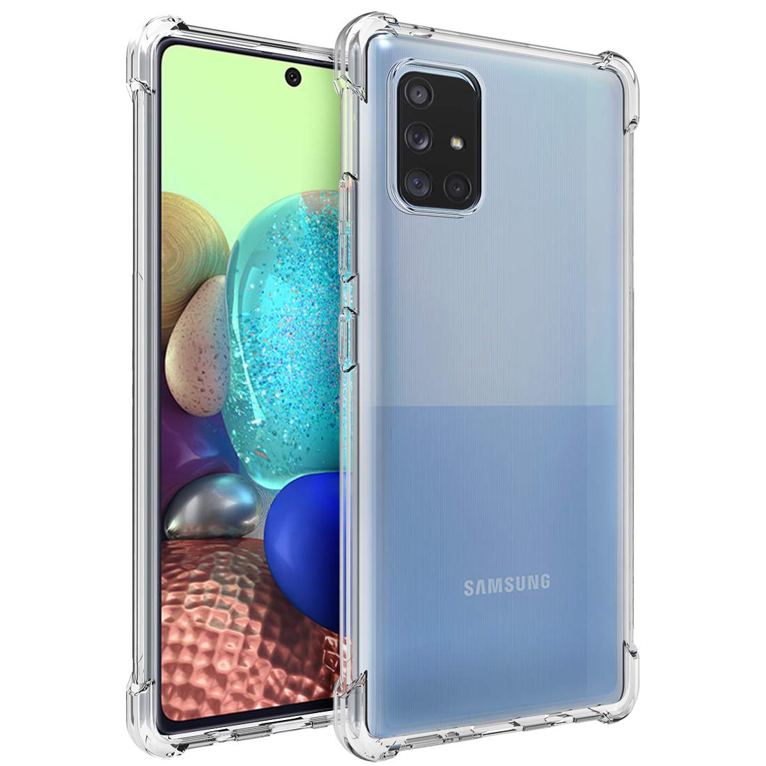 Osophter for Galaxy A71 5G Case Clear[NOT for Verizon A71 5G UW] Transparent Reinforced Corners TPU Shock-Absorption Flexible Ce
